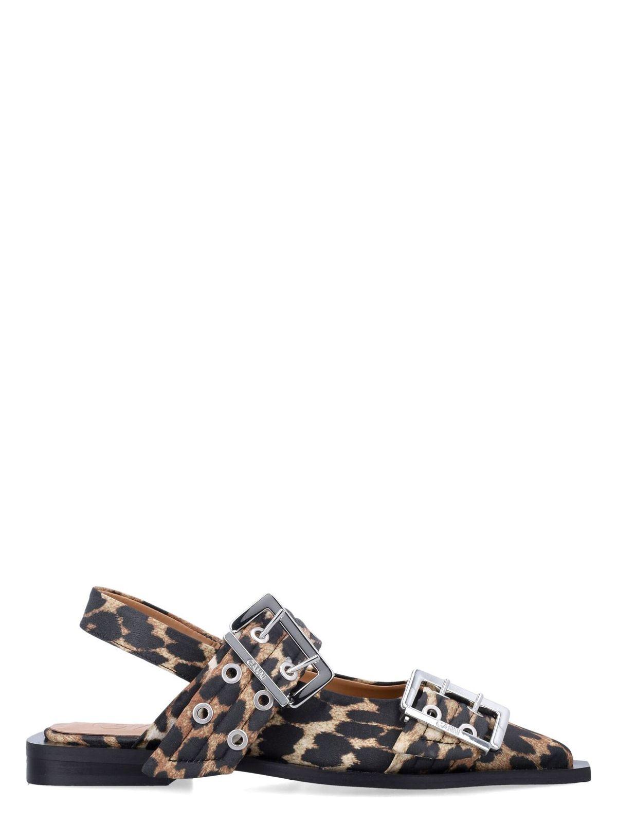 Ganni Women's Feminine Fabric Slingback Pumps and Satin Feminine Buckle Ballerinas