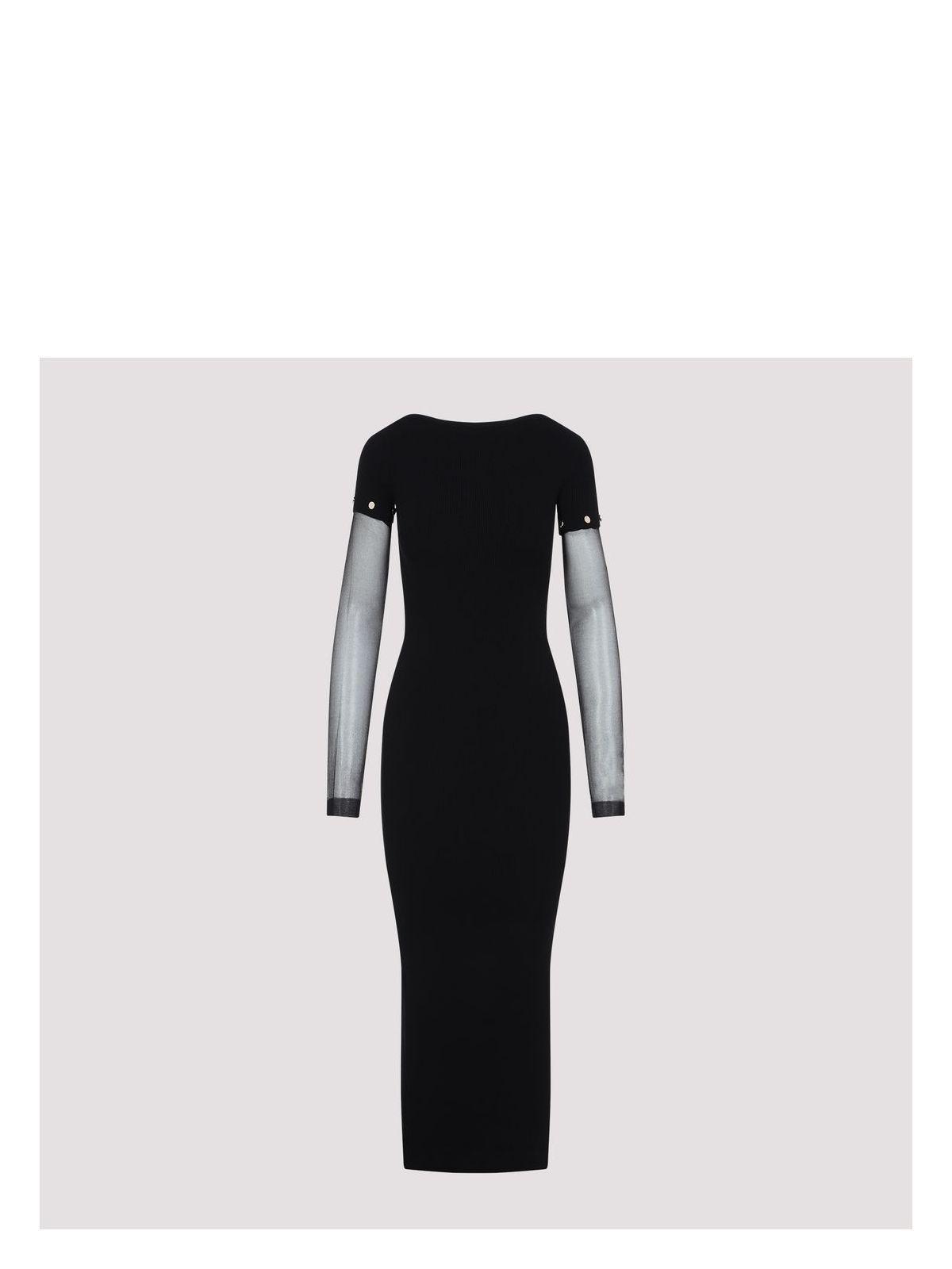 Max Mara Sportmax Grazia Transparent Sleeves Dress in Black