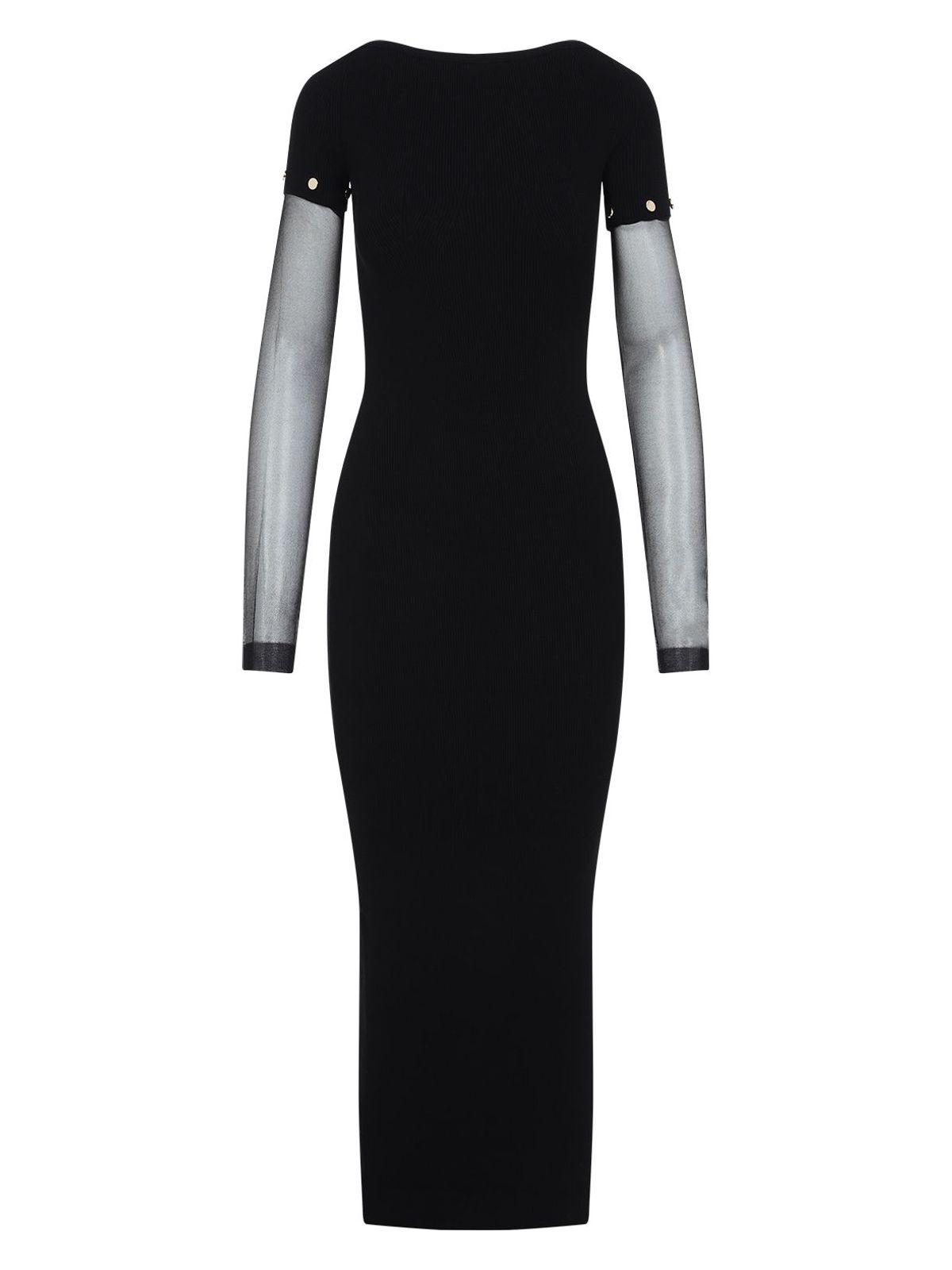 Max Mara Sportmax Grazia Transparent Sleeves Dress in Black
