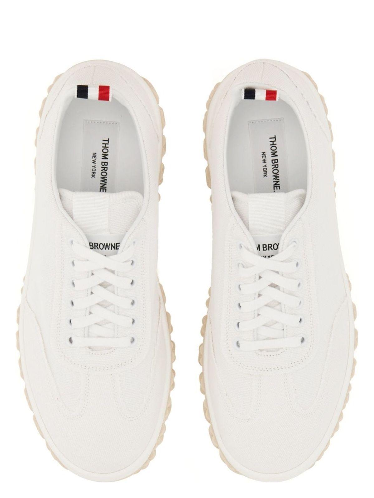 Thom Browne Men's Cotton Canvas Sneaker in White