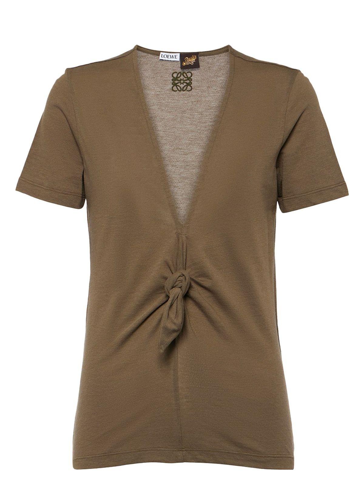 Loewe Women's Cotton Blend T-Shirt in Green