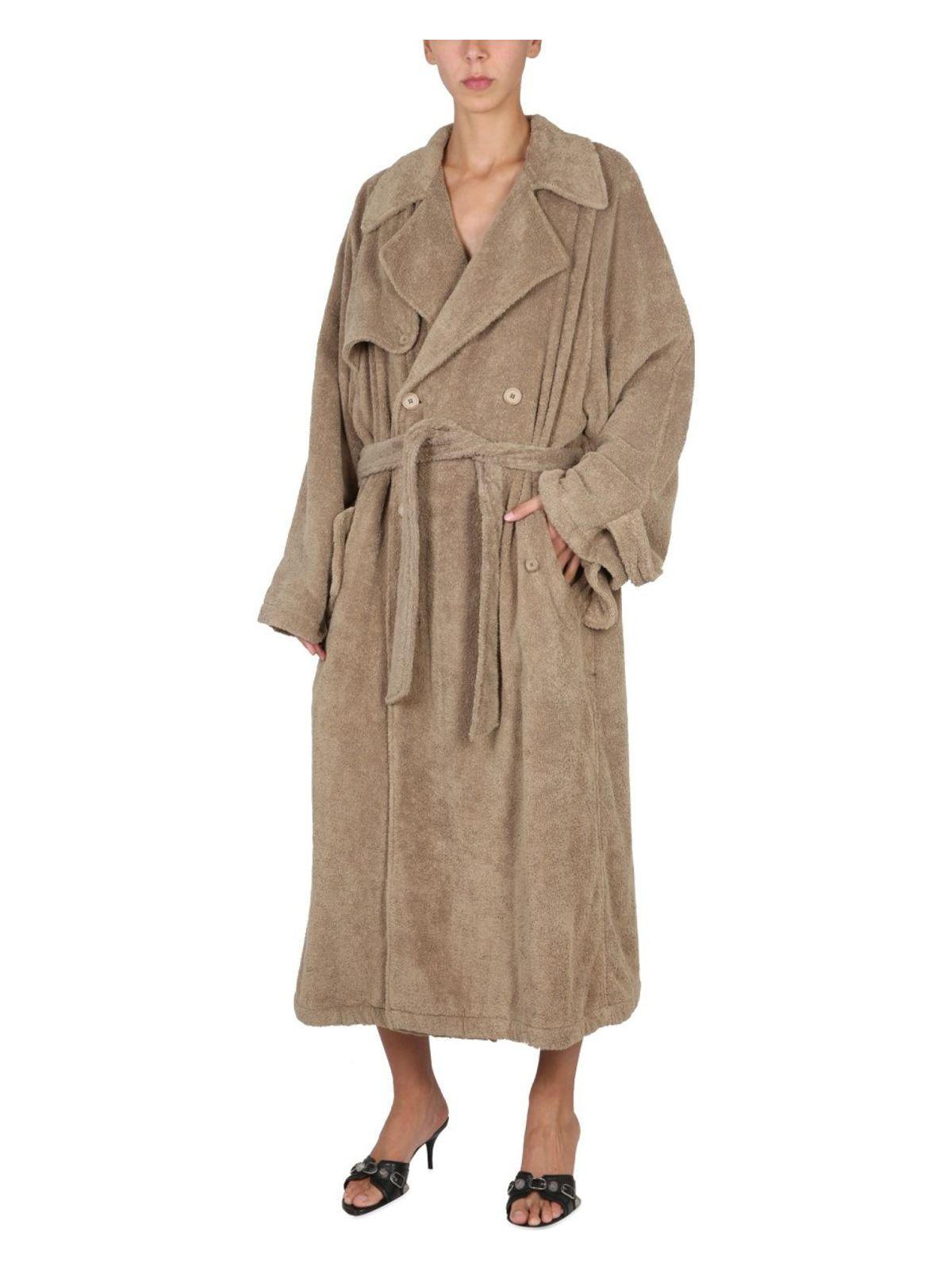 Balenciaga Women's Towel Trench Coat in Beige