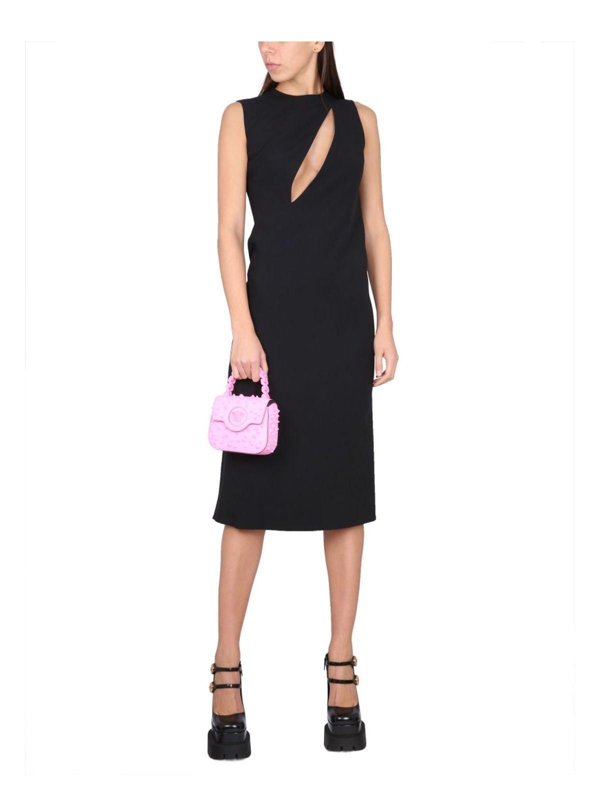 Versace Women's Sleeveless Midi Dress With Cutouts in Black
