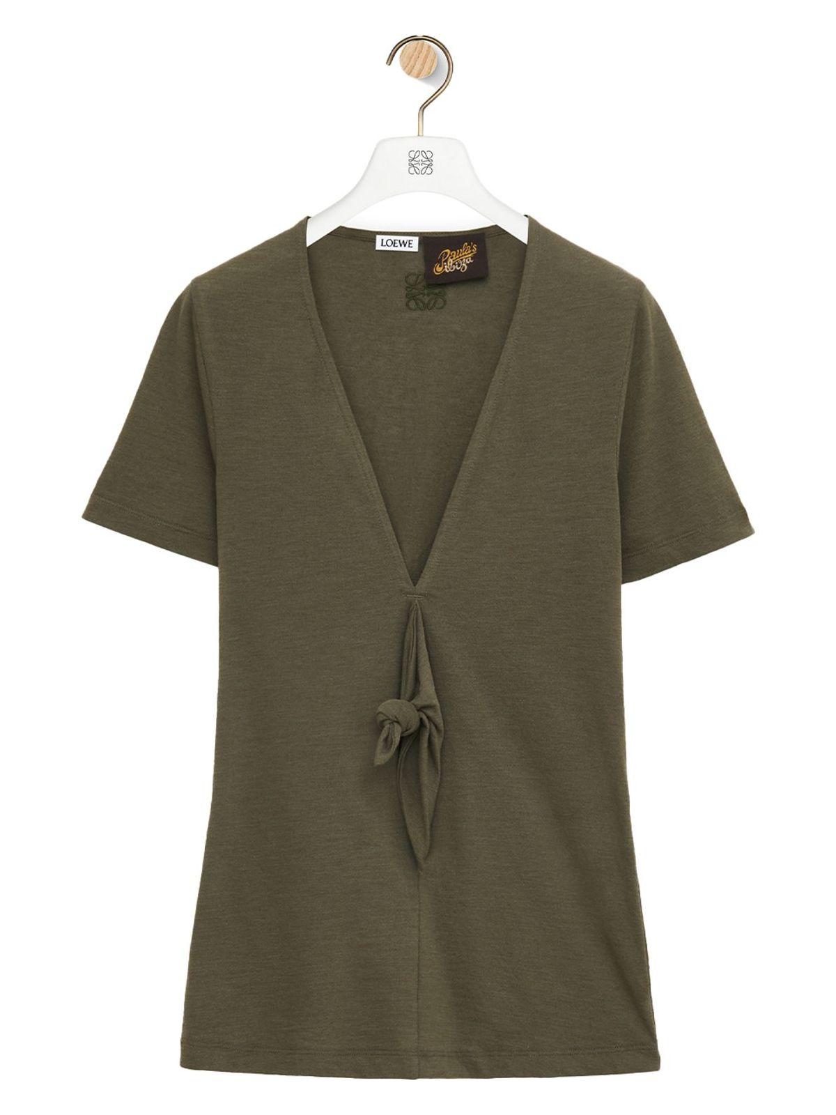 Loewe Women's Cotton Blend T-Shirt in Green