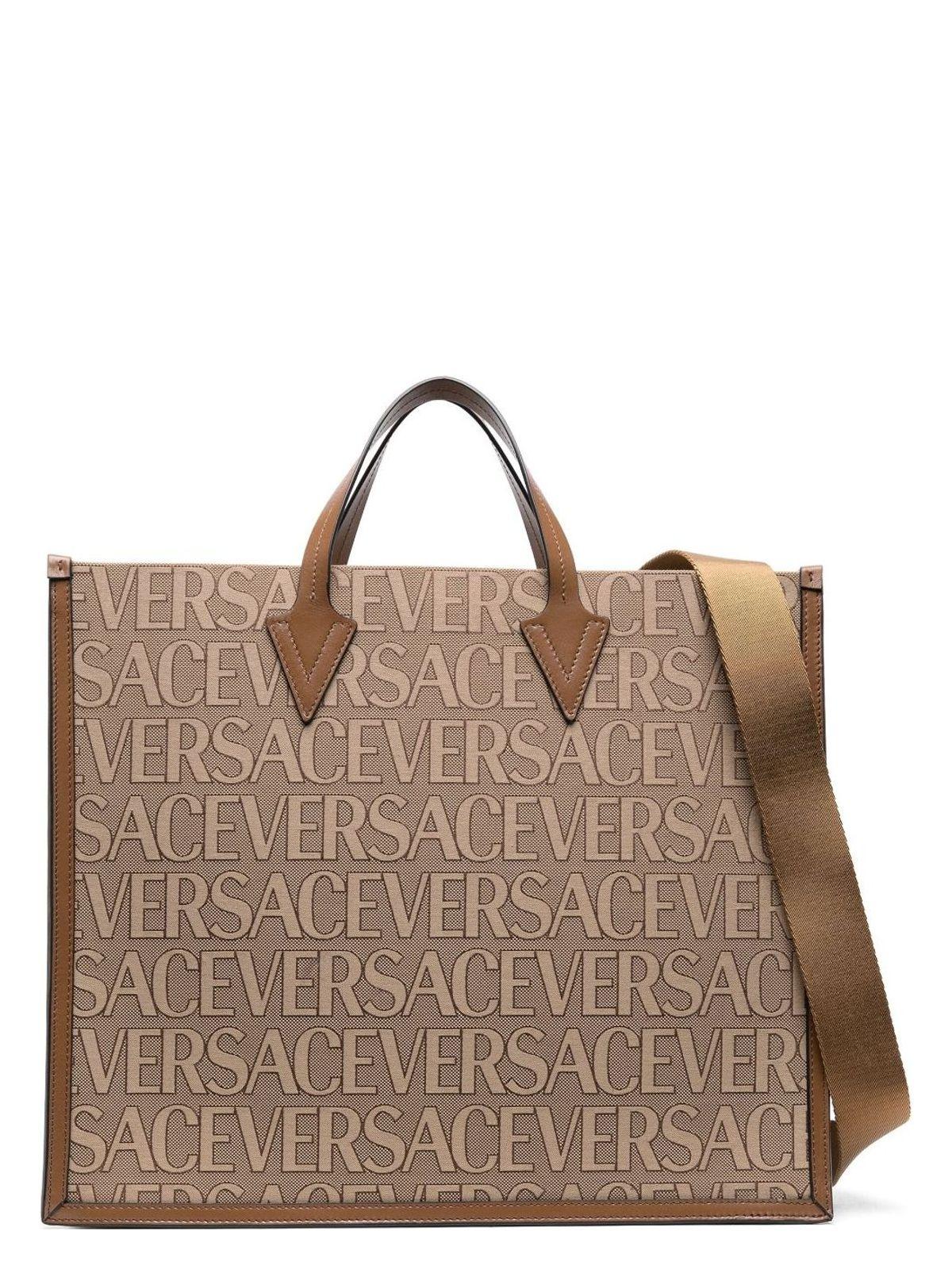 Versace Men's Shopper Bag With Allover Logo