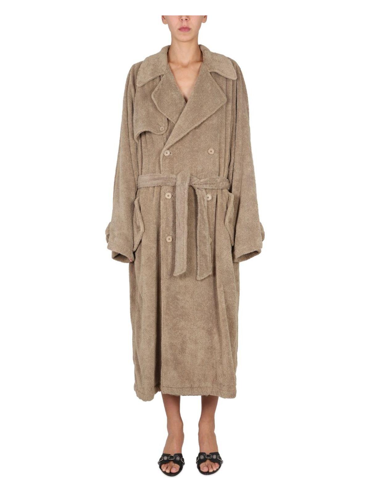 Balenciaga Women's Towel Trench Coat in Beige