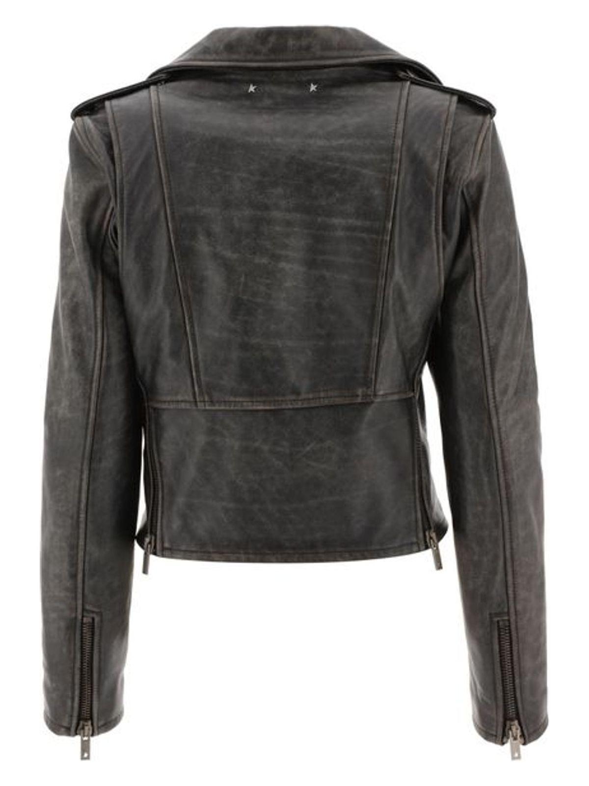 Golden Goose Women's Leather Biker Jacket in Black