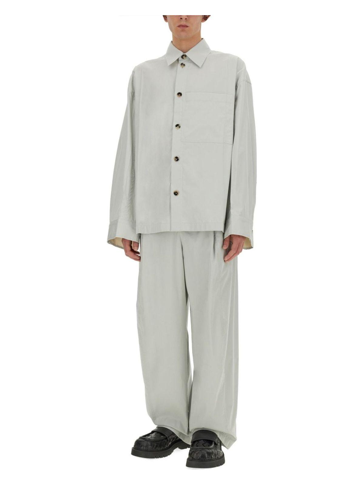 Bottega Veneta Men's Silk Shirt in Beige