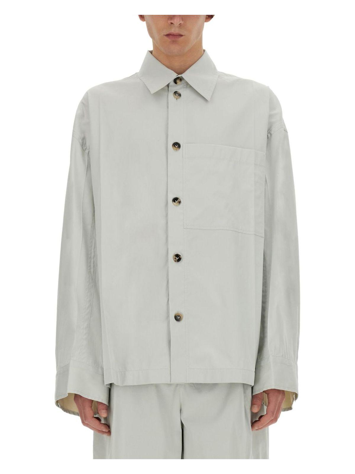 Bottega Veneta Men's Silk Shirt in Beige