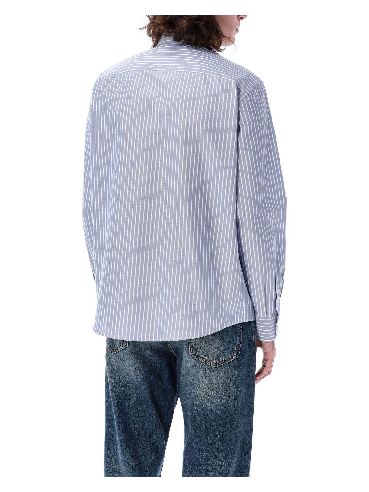Valentino Garavani Vlogo Embroidered Cotton Shirt in Light Blue