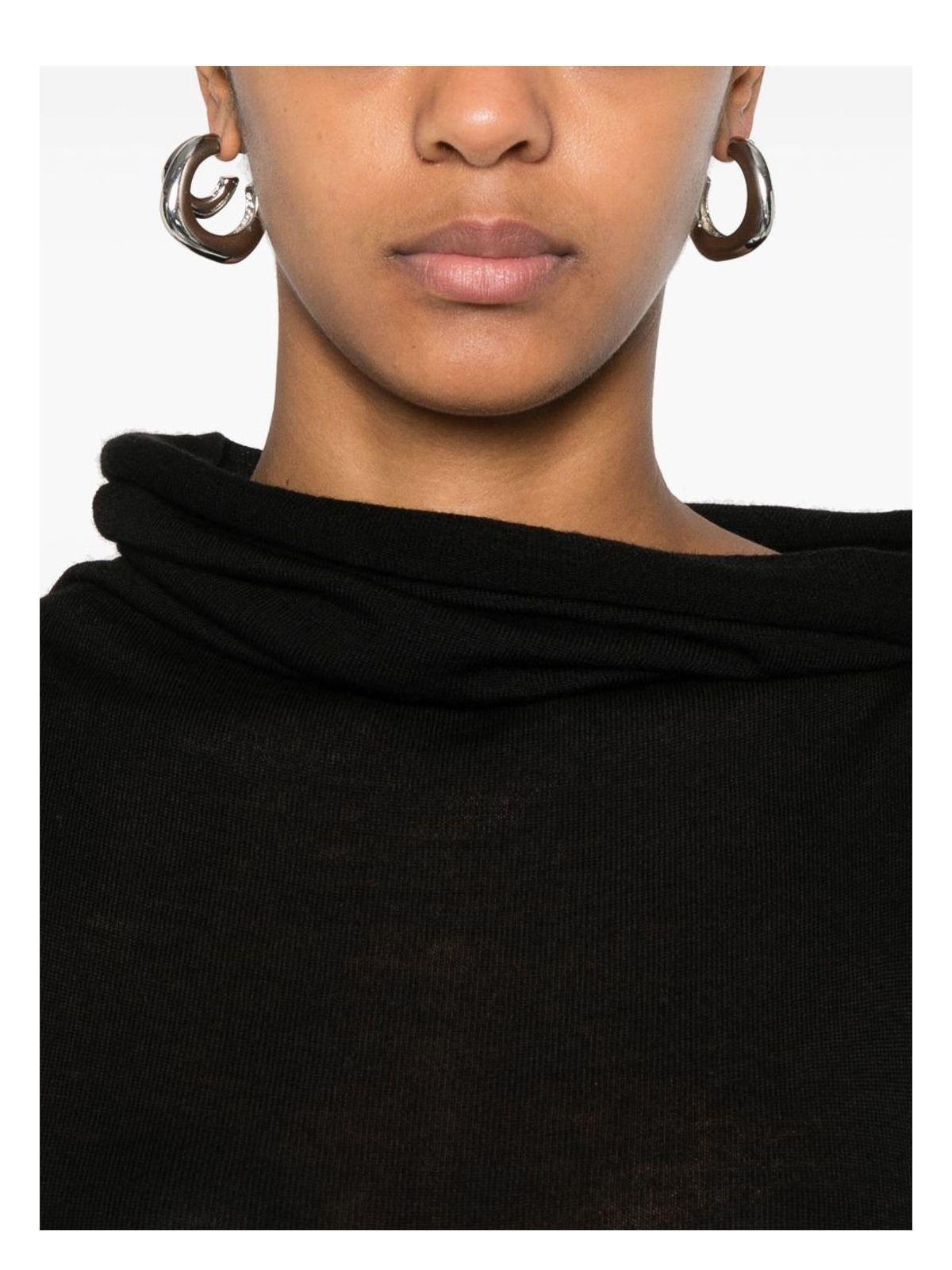 Rick Owens Women's Knitted Wool Long Dress in Black