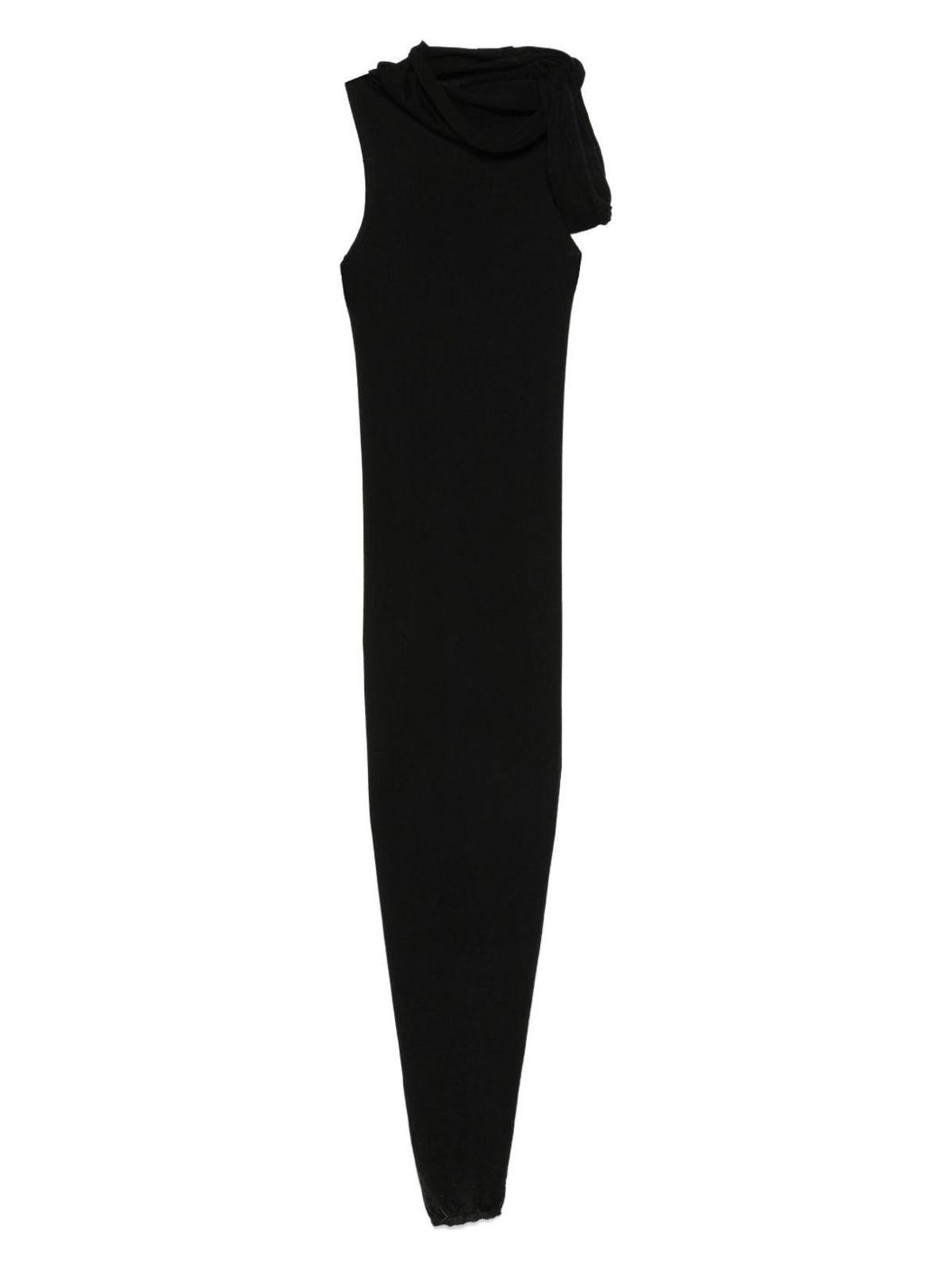 Rick Owens Women's Knitted Wool Long Dress in Black