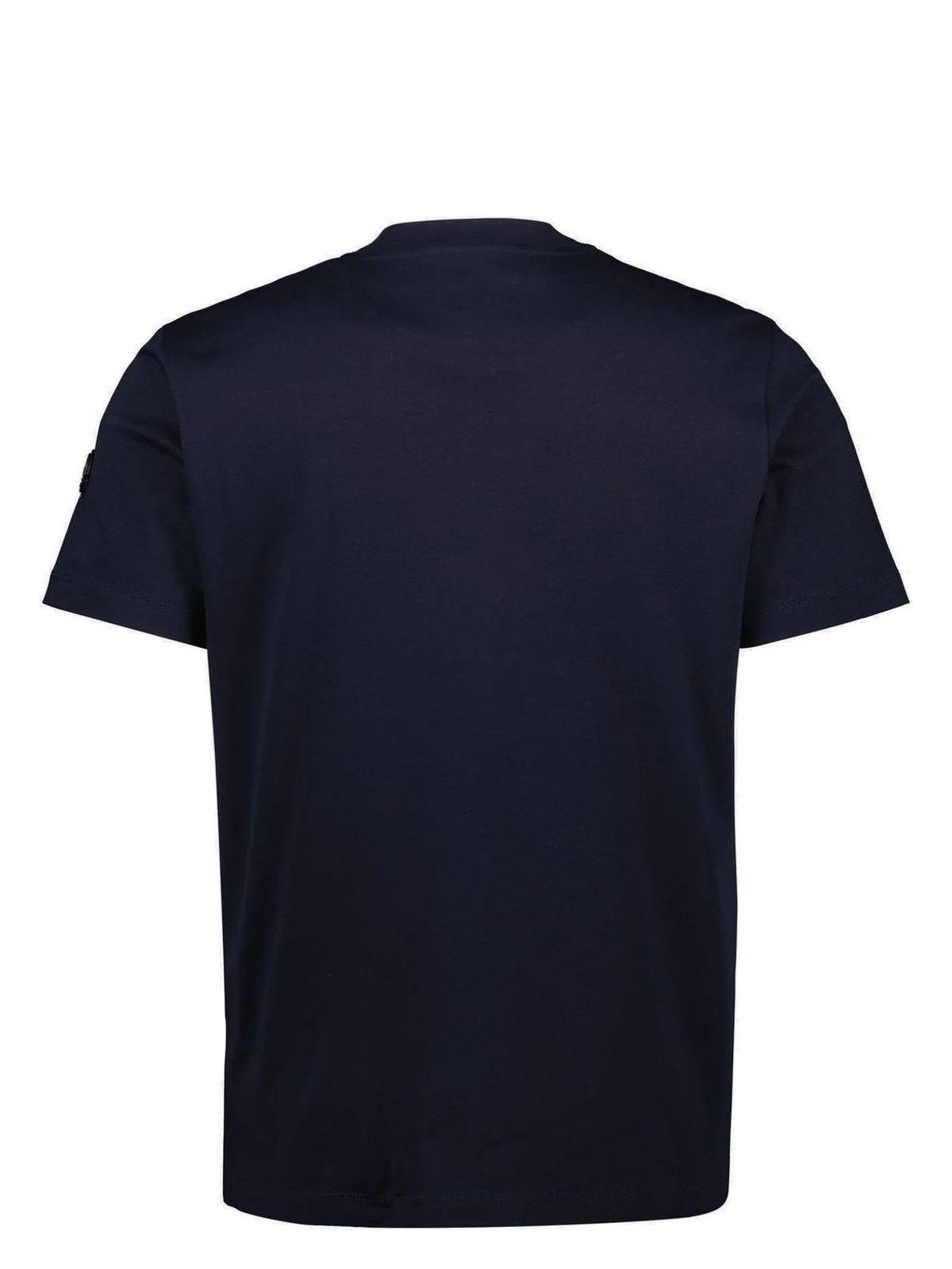 Moncler Men's SS T-Shirt in White and Navy