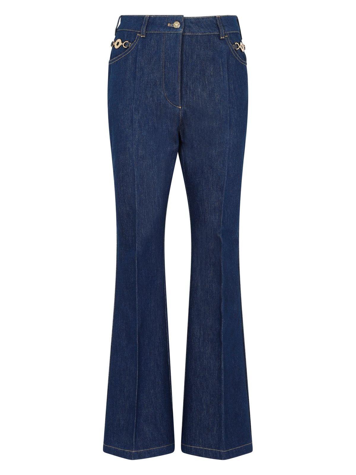 Patou Women's Flare Denim Trousers in Blue