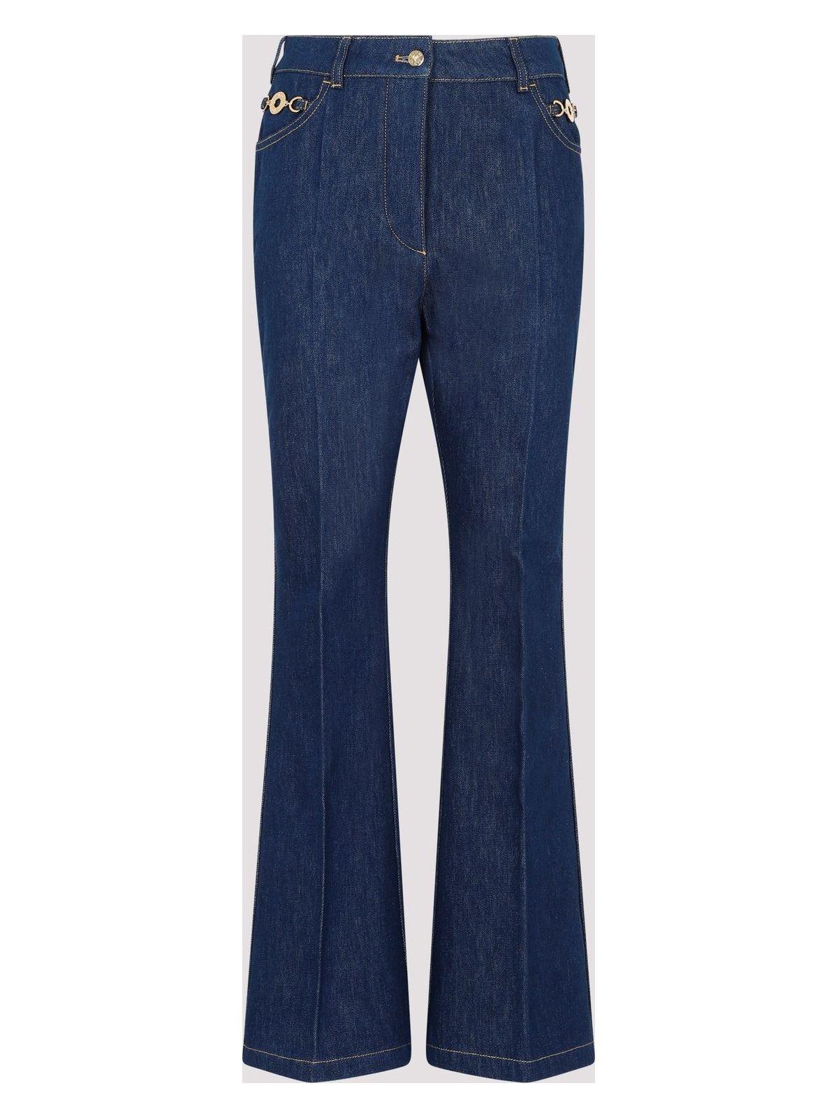 Patou Women's Flare Denim Trousers in Blue