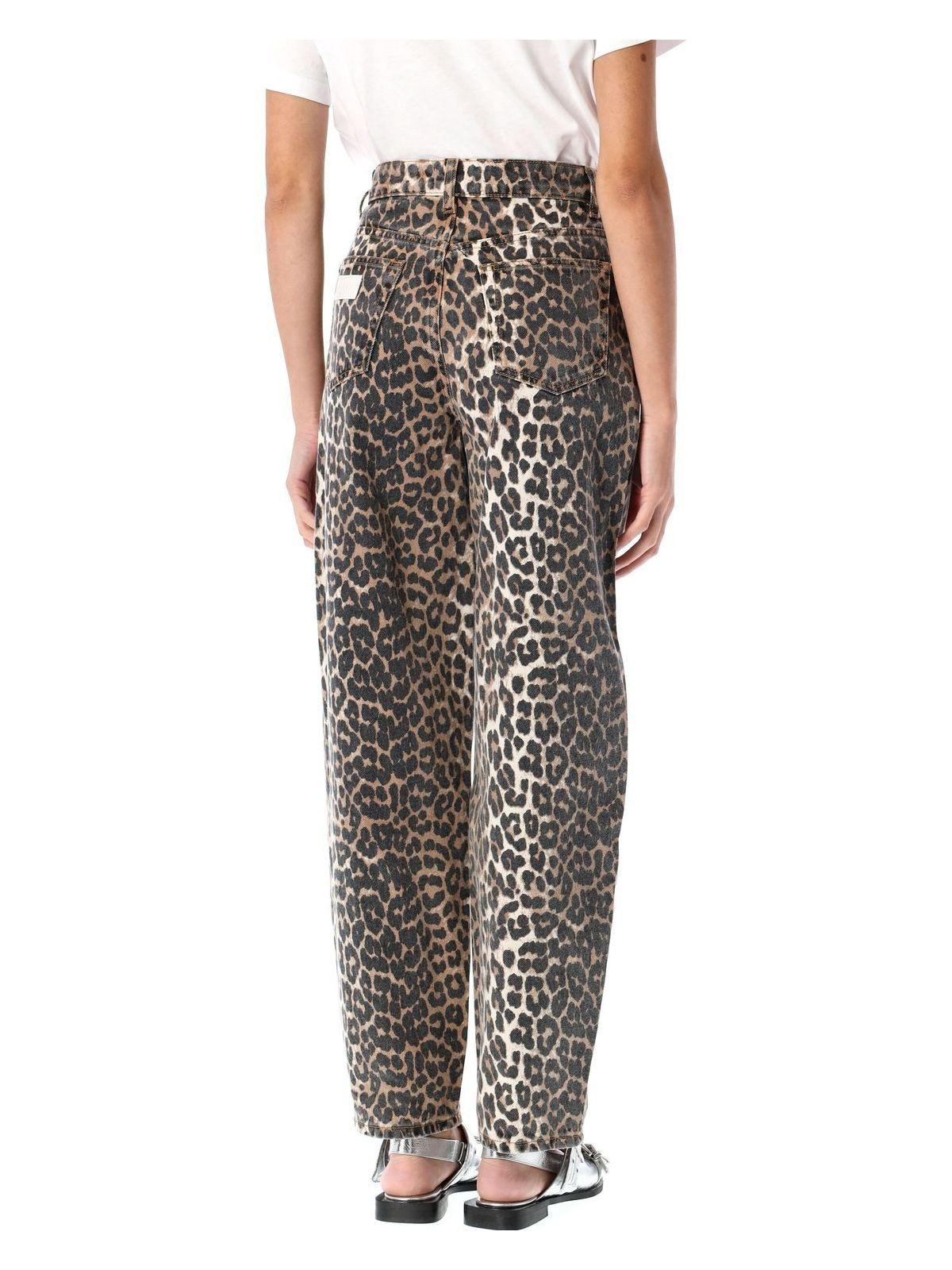 Ganni Women's Denim Stary Jeans in Leopard