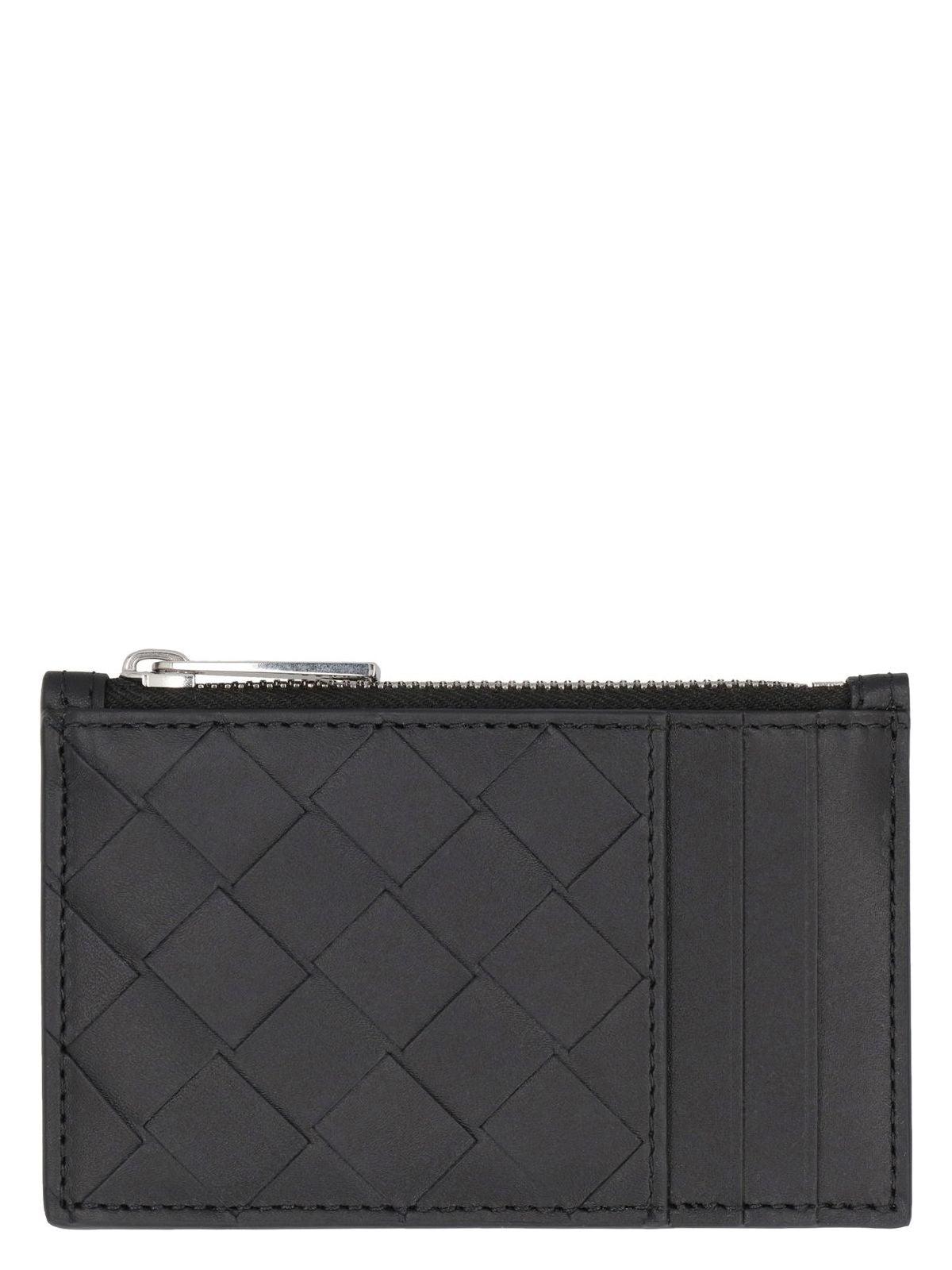 Bottega Veneta Men's Leather Card Holder in Black