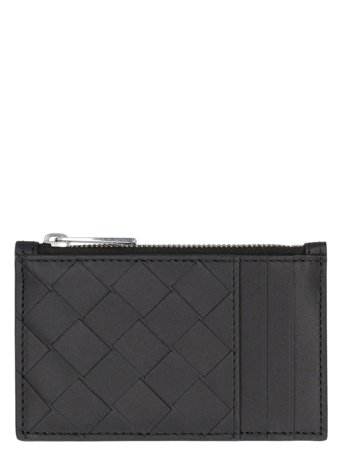 Bottega Veneta Men's Leather Card Holder in Black