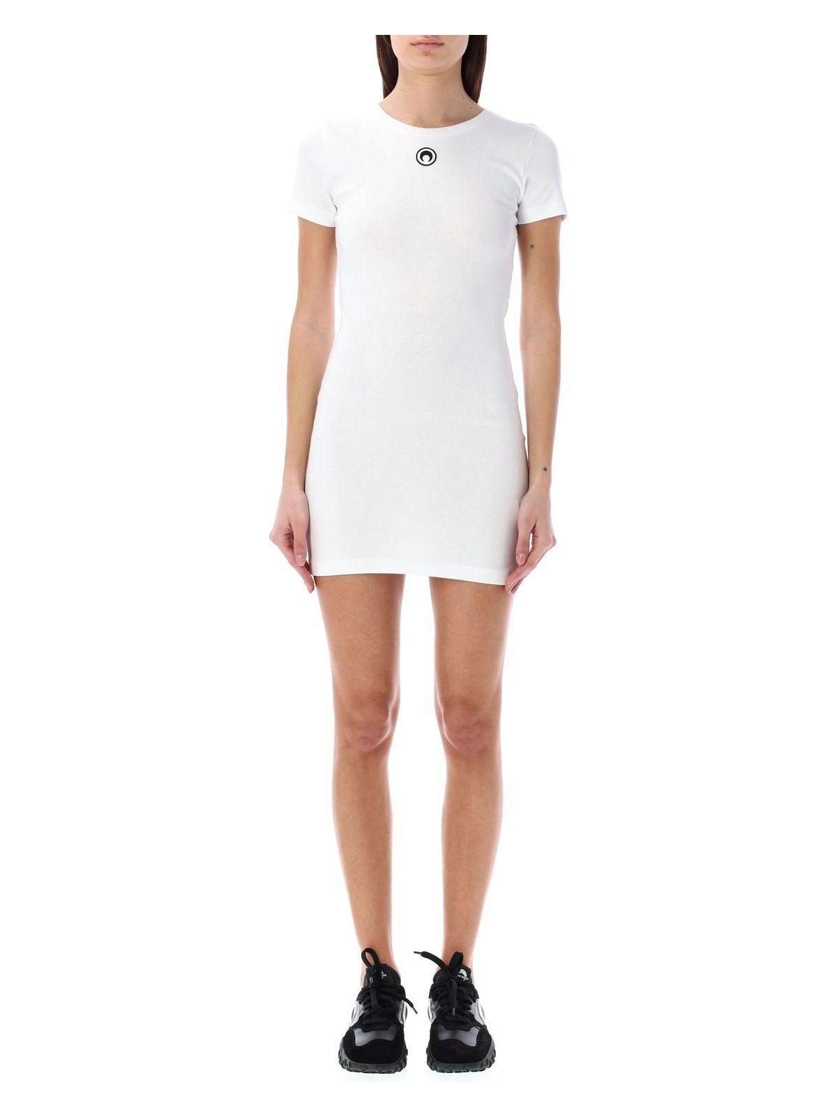 Marine Serre Women's Rib T-Shirt Dress in White