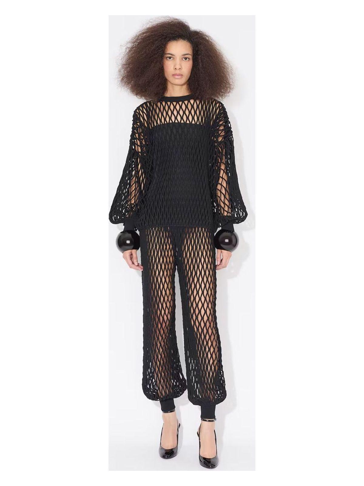 AlaÃ¯a Alaïa Women's Second Leather Knit Bustier Body Top in Black