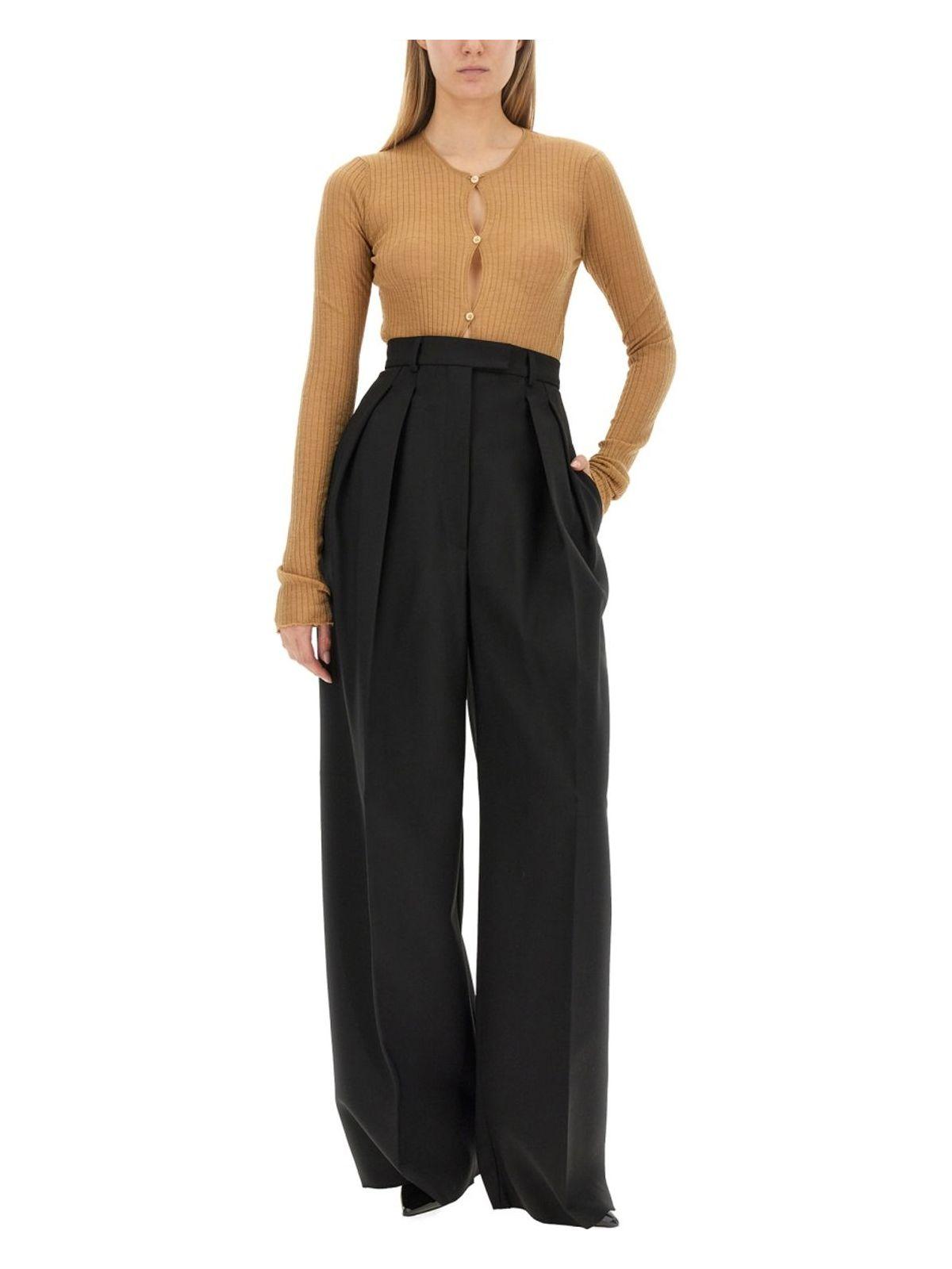 Max Mara Sportmax Women's Wool Blend Wide Pants in Black