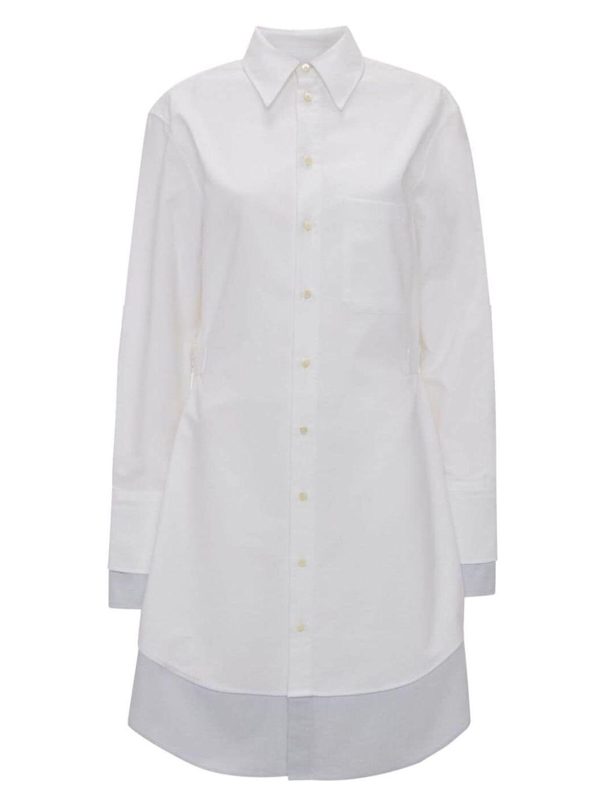 Jw Anderson Women's Double Shirt Dress Sleeve Long in White