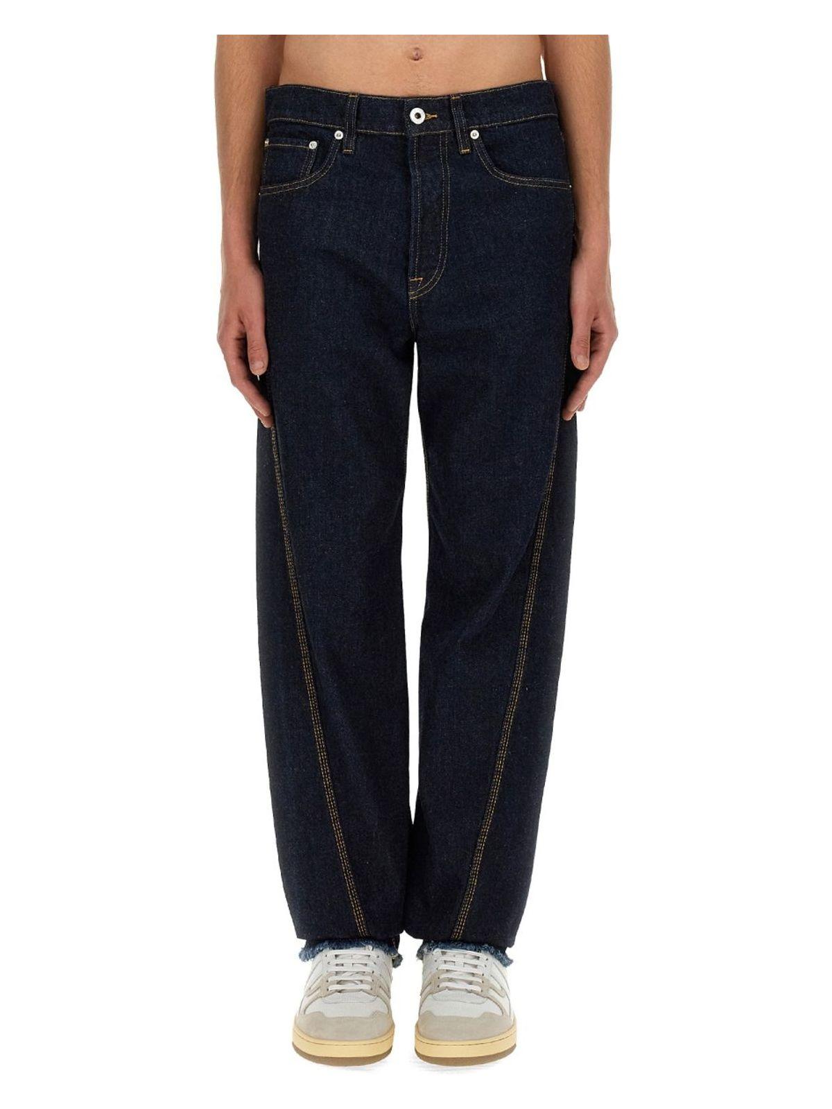 Lanvin Men's Twisted Jeans in Blue
