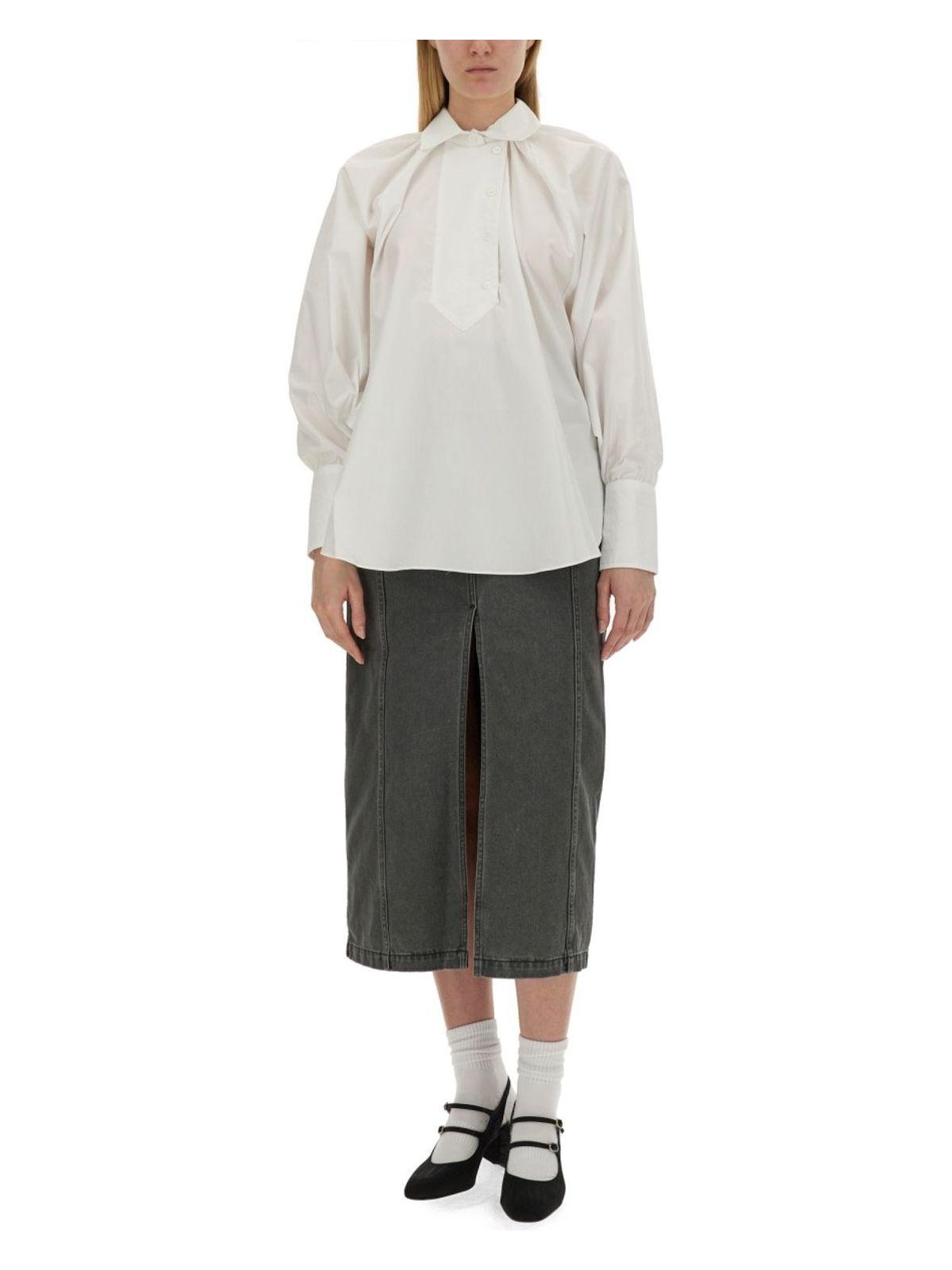 Patou Women's Cotton Blouse Shirt in White