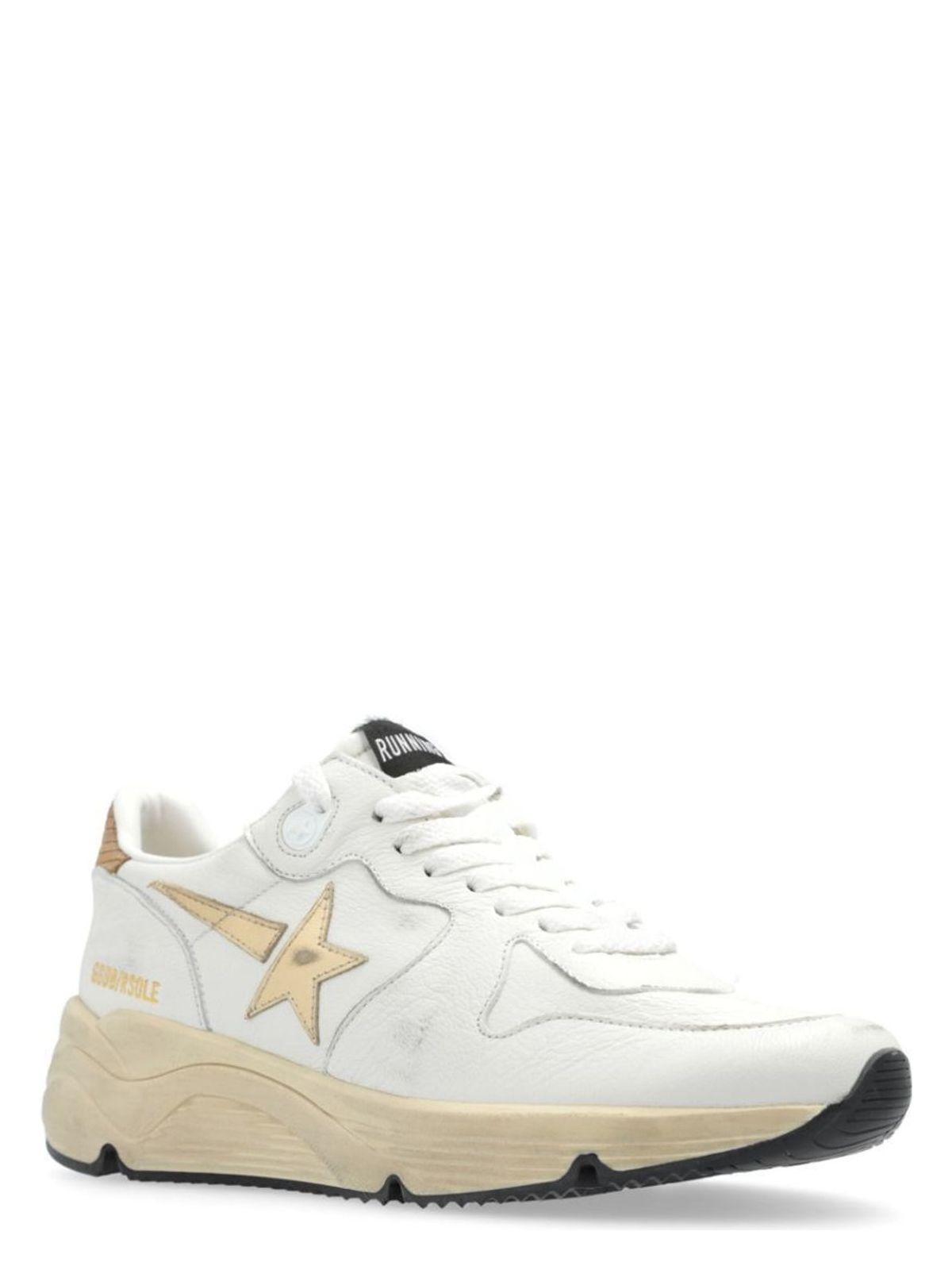 Golden Goose Running Sole Sneakers in White Gold