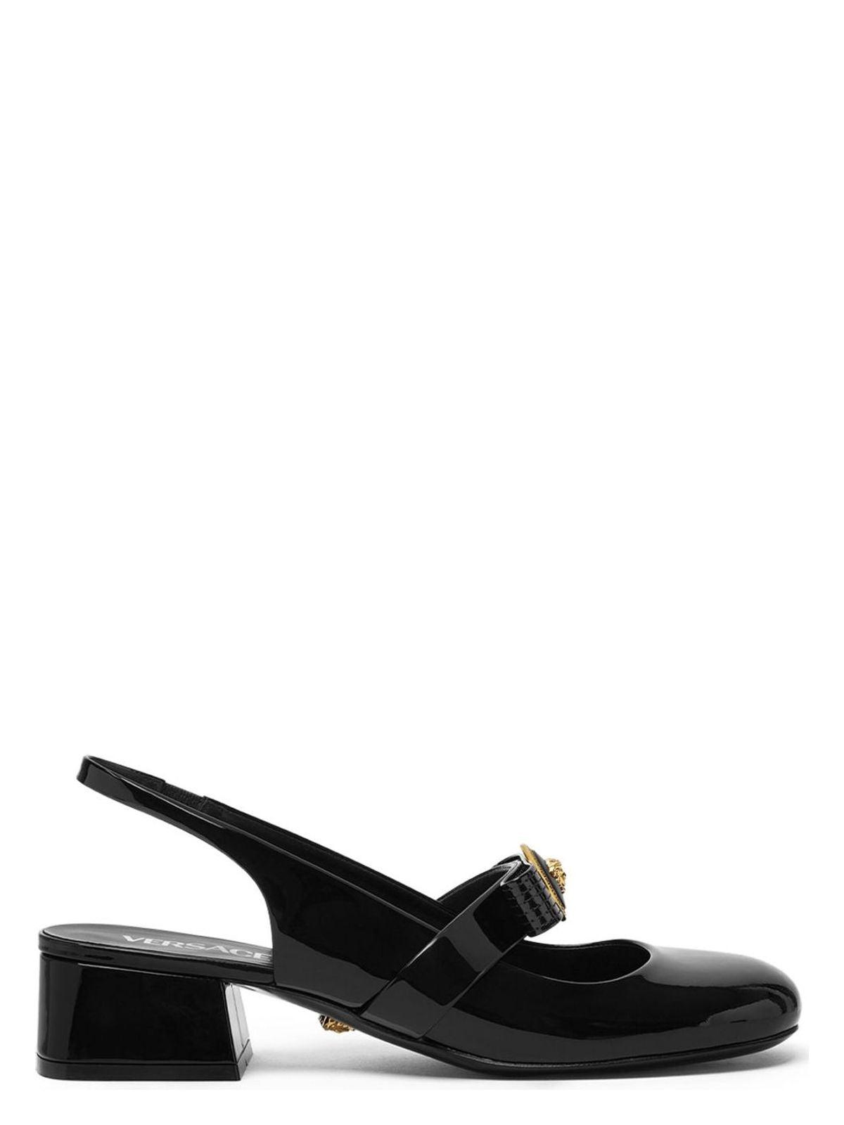 Versace Women's Gianni Ribbon Patent Leather Slingback