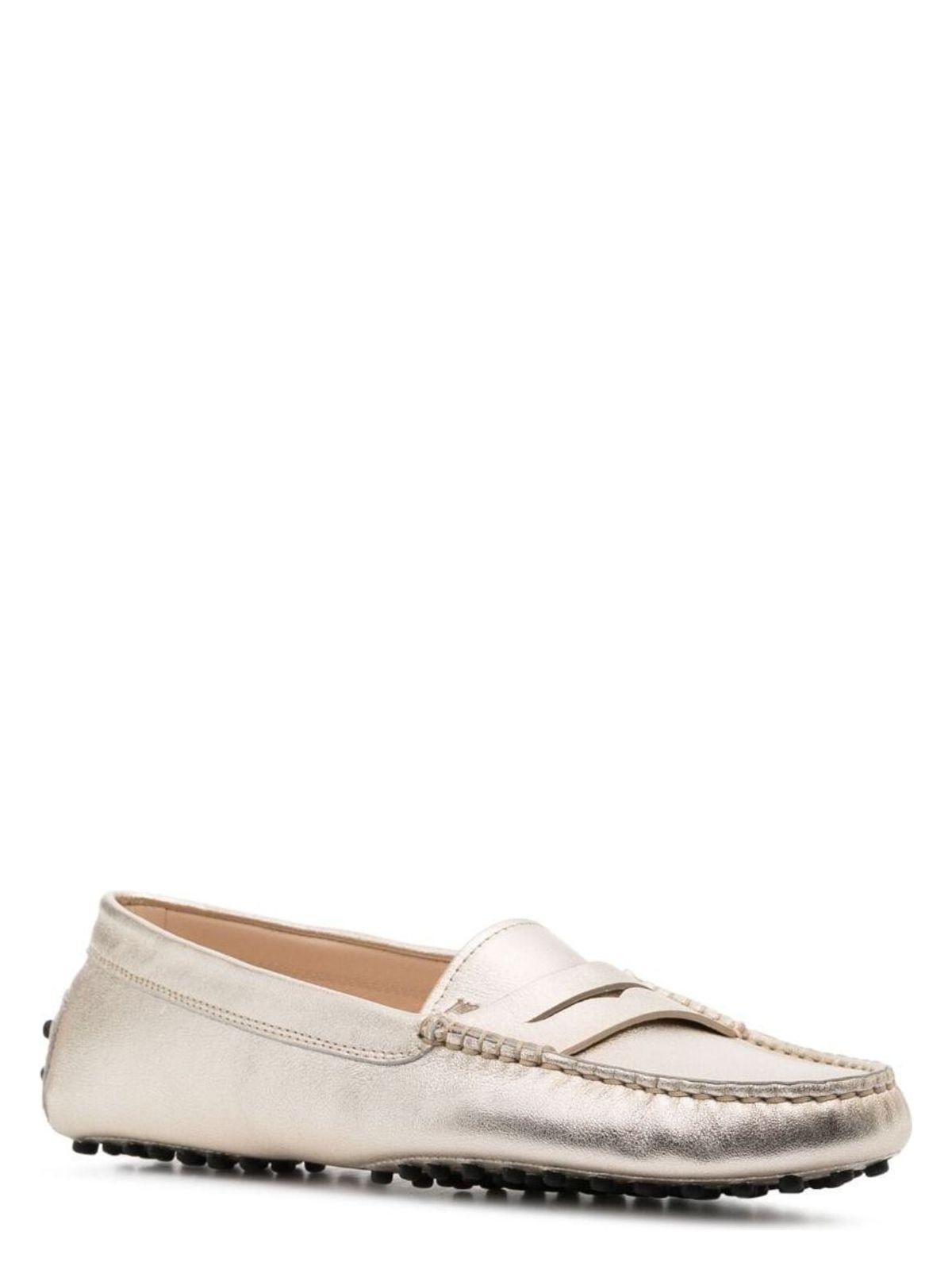 Tod's Women's Leather Moccasin Loafer in Gold
