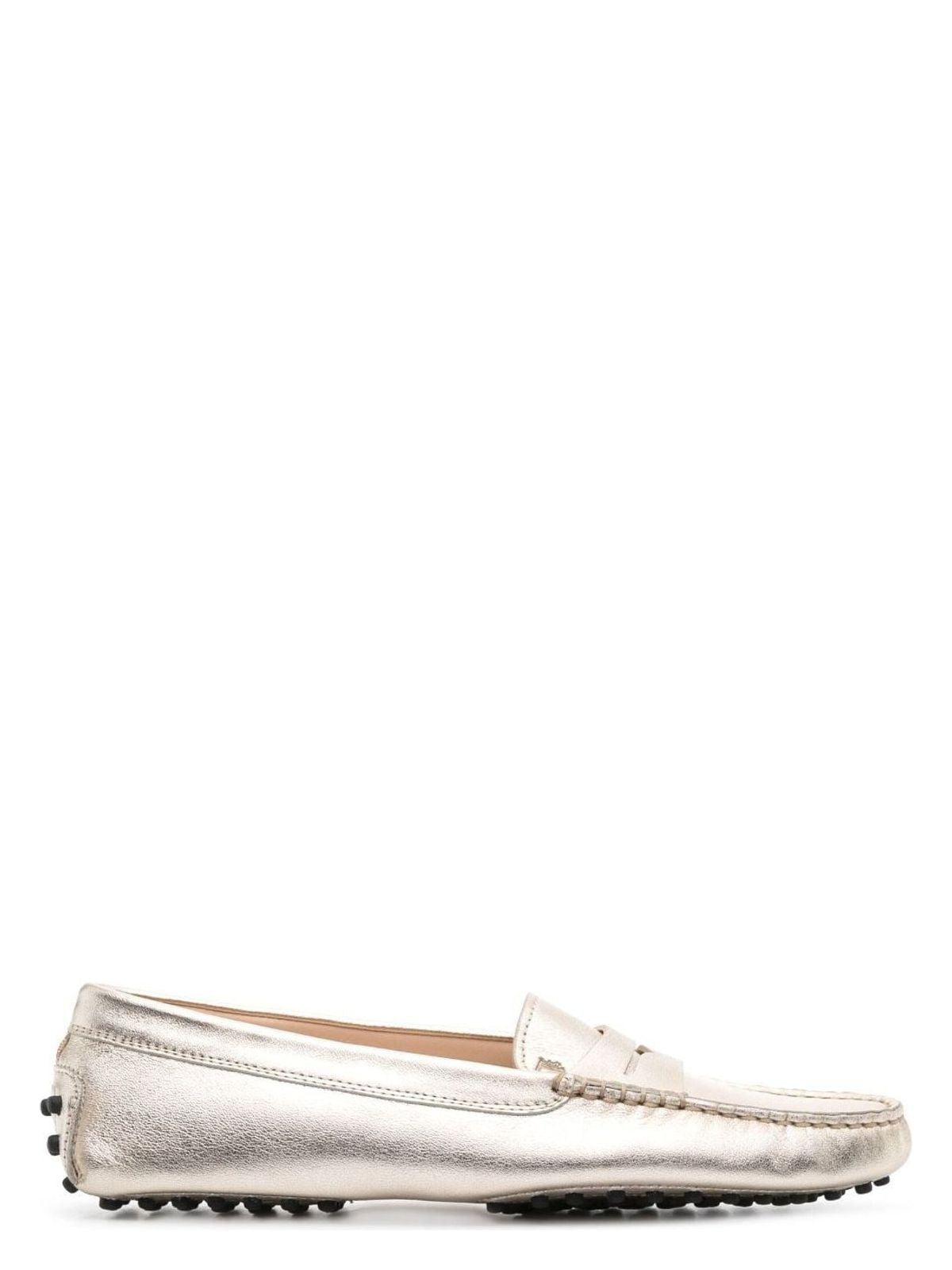 Tod's Women's Leather Moccasin Loafer in Gold