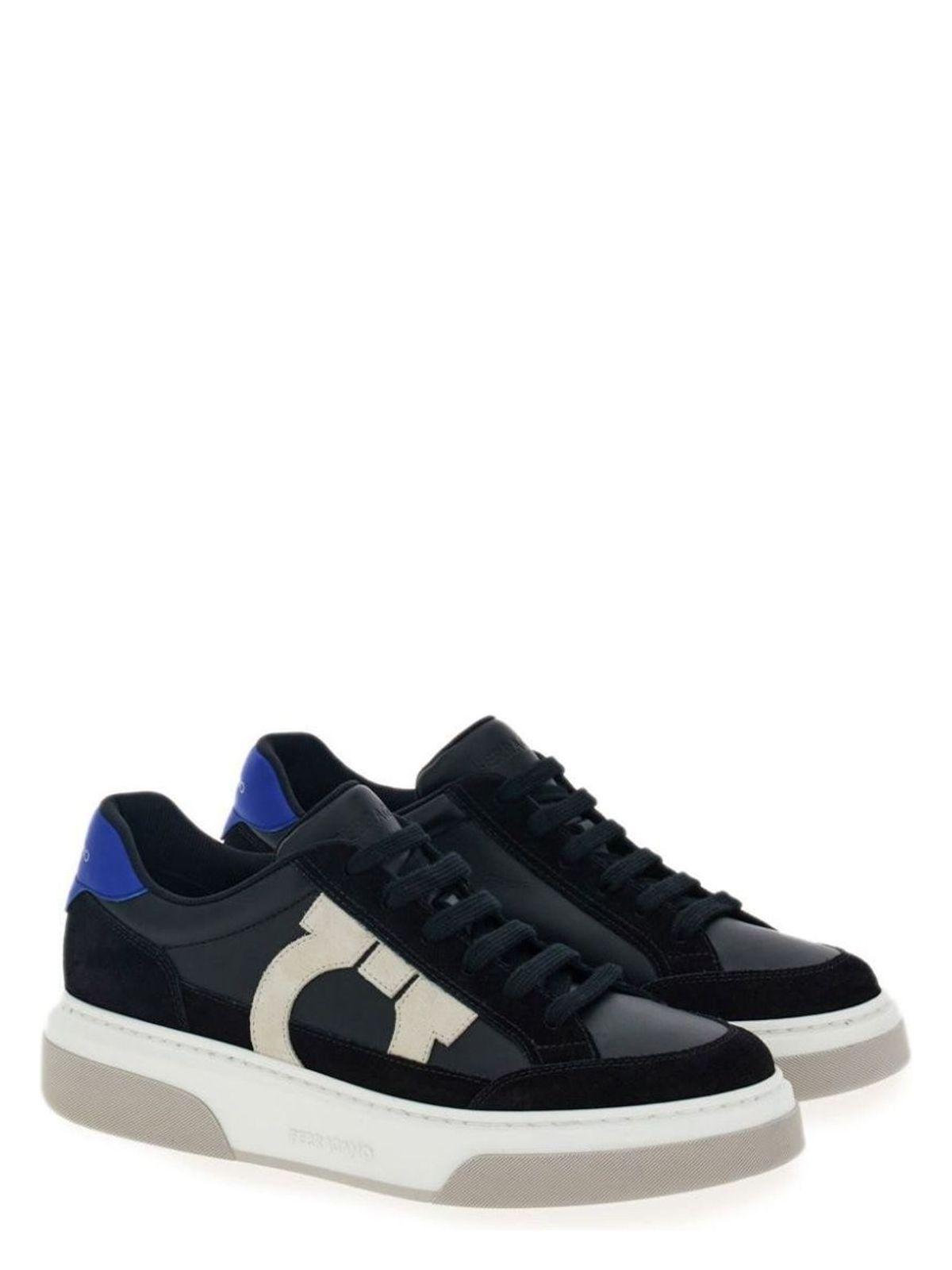 Ferragamo Men's Low Sneaker With Hooks in Black