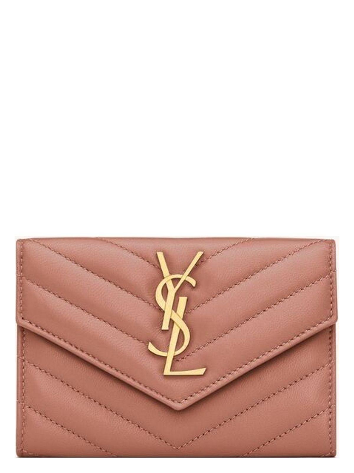 Saint Laurent Women's Cassandre Envelope Wallet in Coralparad