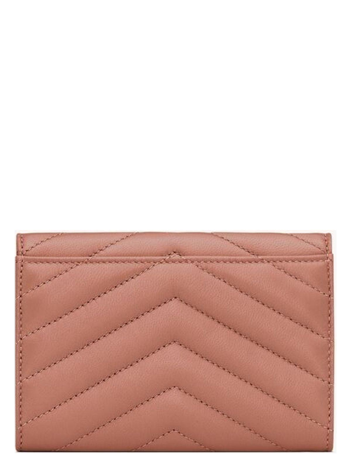 Saint Laurent Women's Cassandre Envelope Wallet in Coralparad