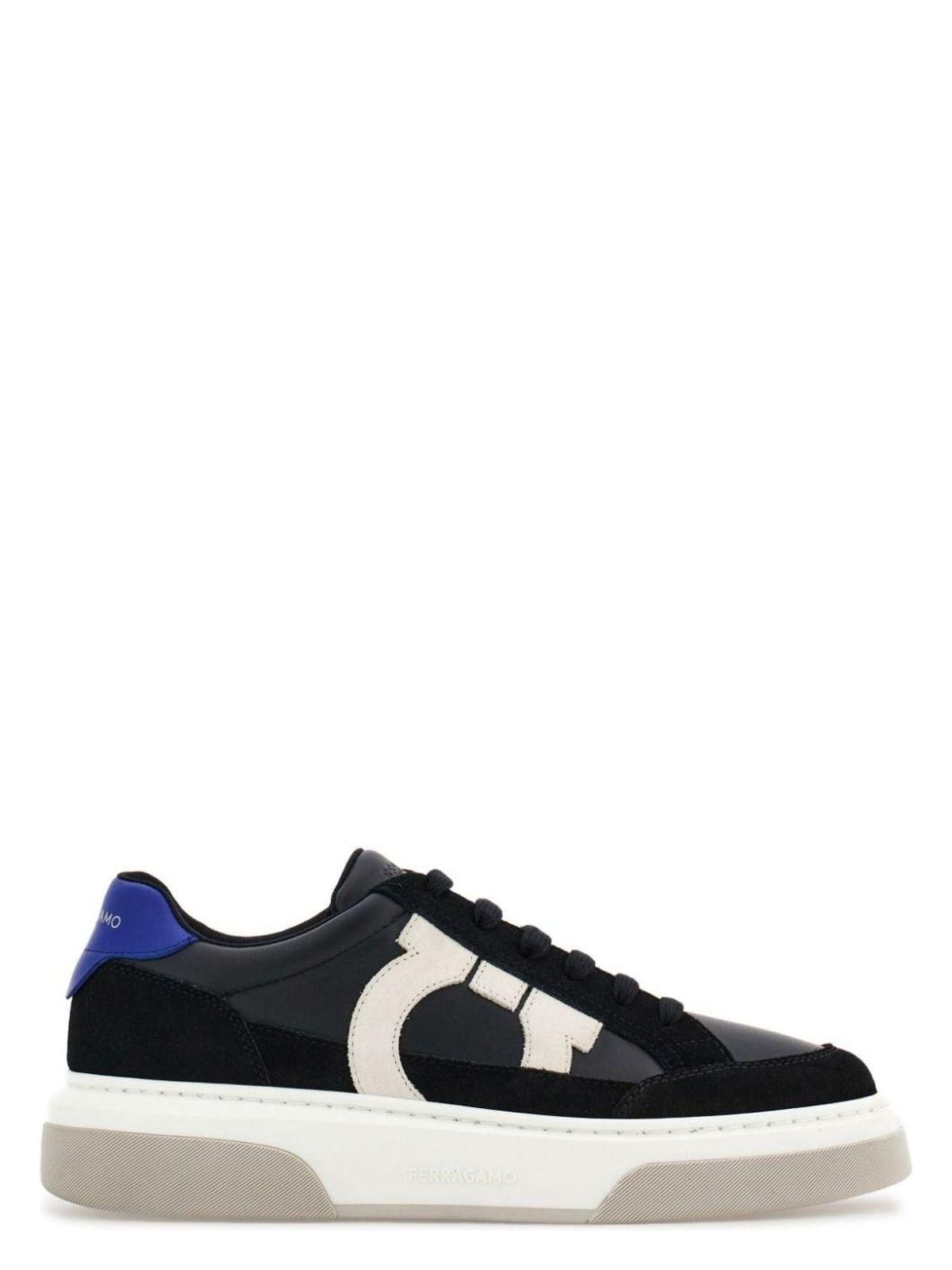 Ferragamo Men's Low Sneaker With Hooks in Black