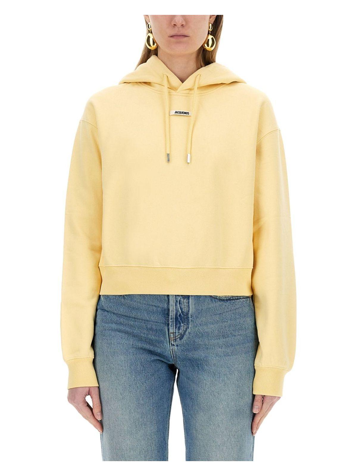 Jacquemus Women's The Sweatshirt With Grosgrain Hood in Yellow