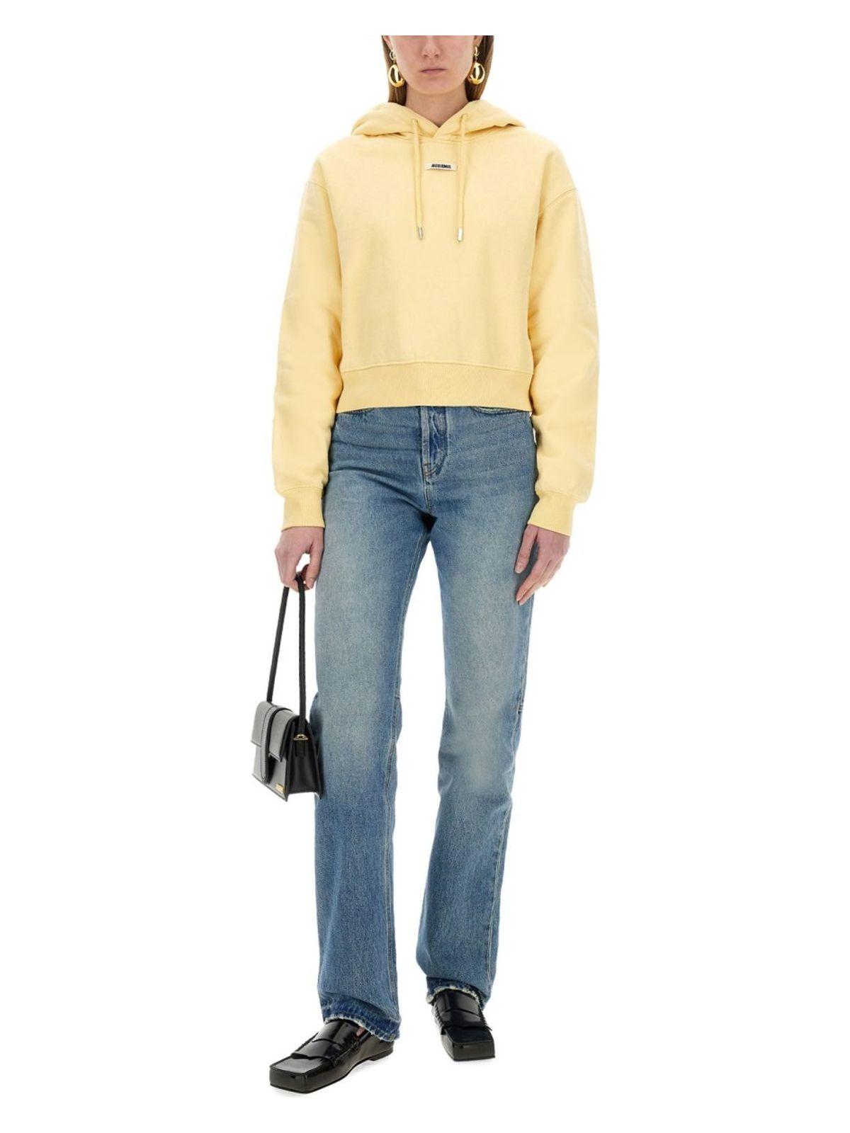 Jacquemus Women's The Sweatshirt With Grosgrain Hood in Yellow