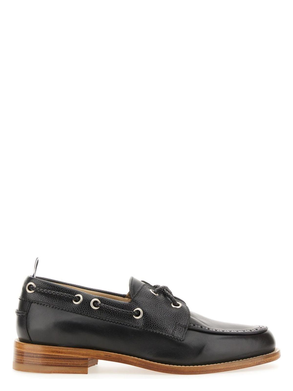 Thom Browne Men's Boat Moccasin Loafer in Black