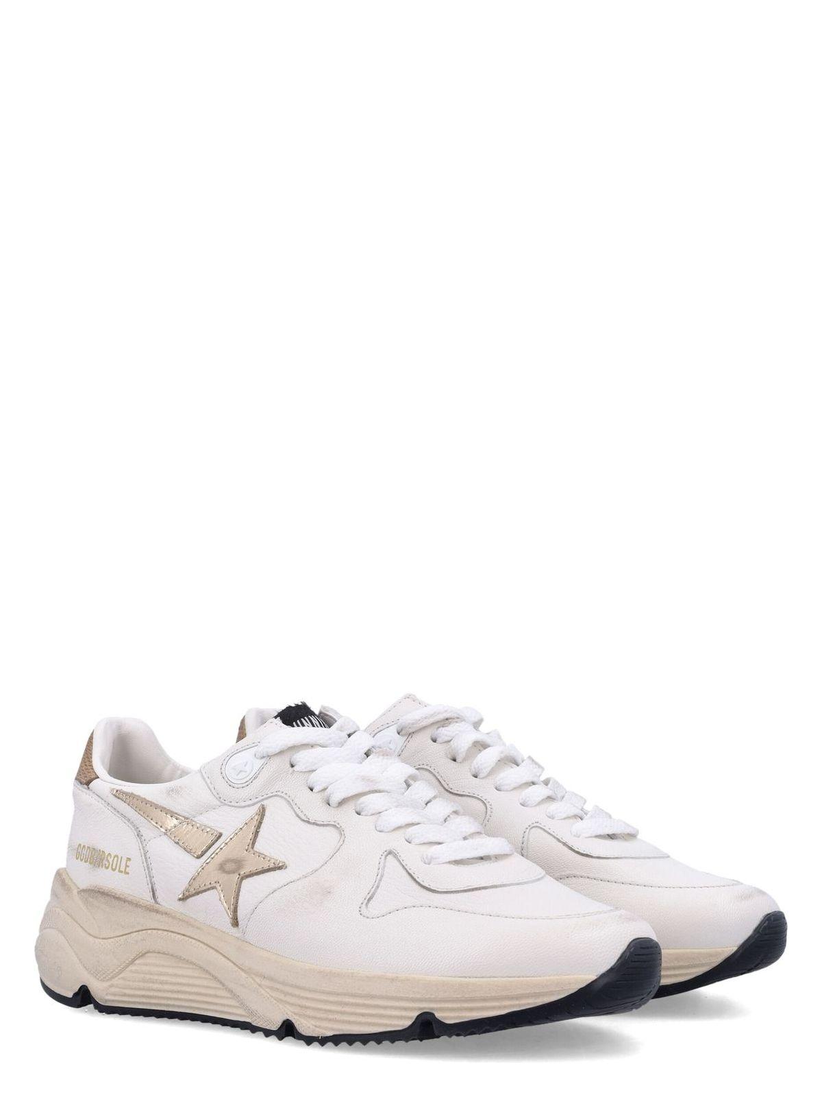 Golden Goose Running Sole Sneakers in White Gold
