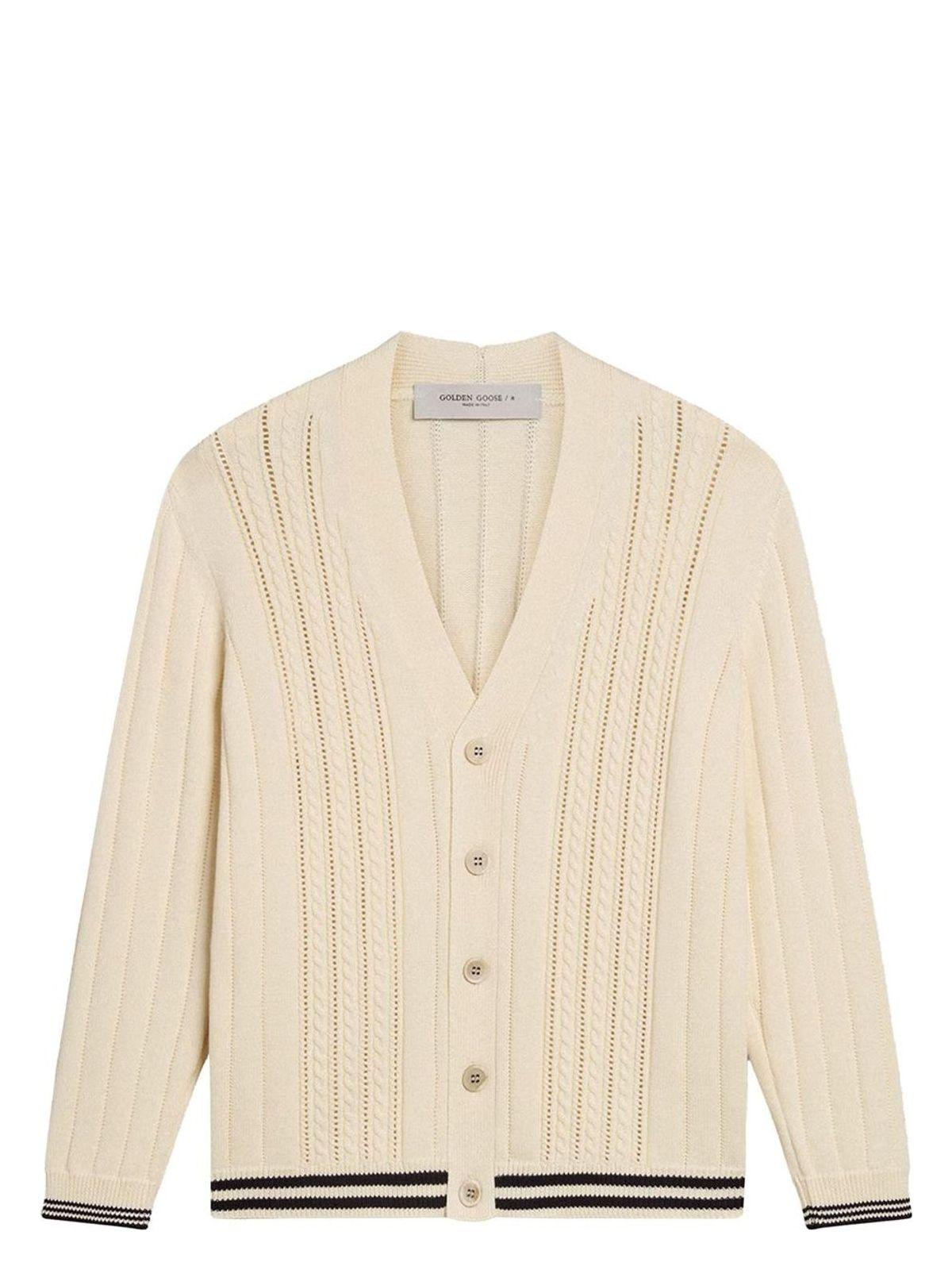 Golden Goose Golden Braided Cardigan in Nude & Neutrals