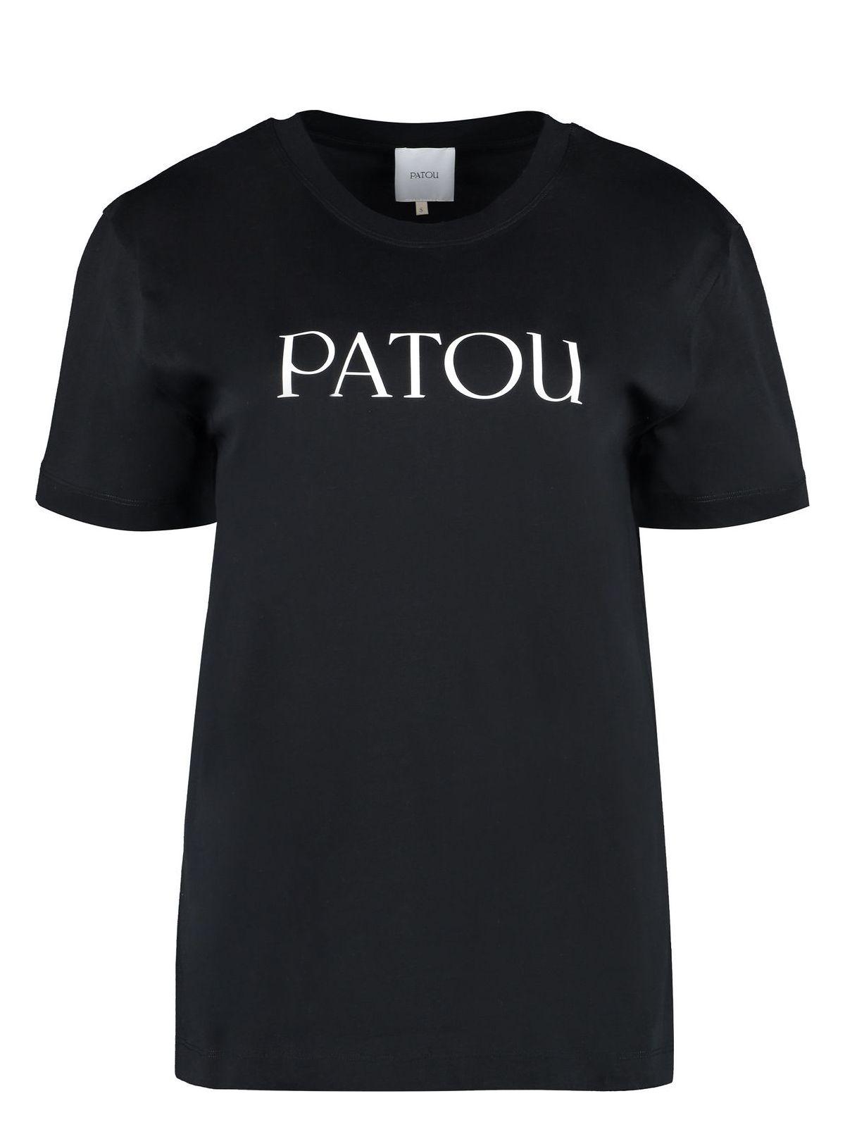 Patou Women's Street Style Logo T Shirt in Black