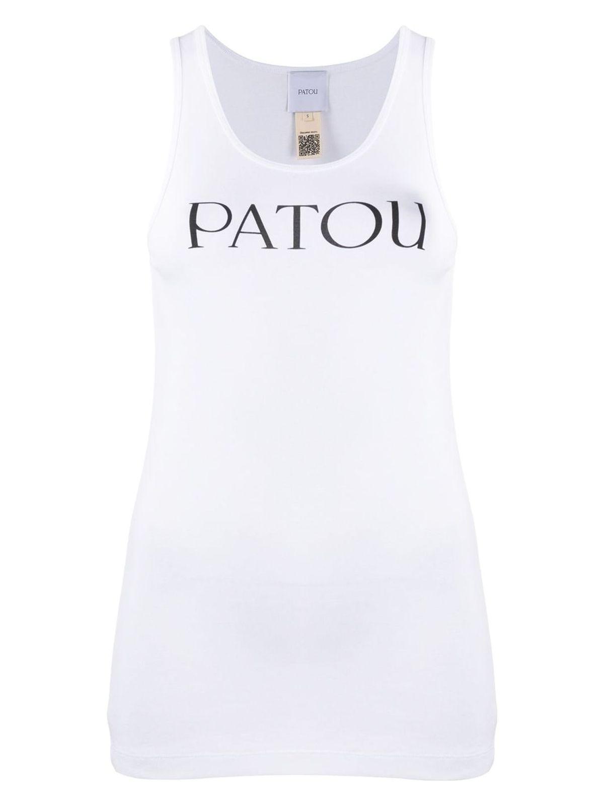 Patou Women's Printed Cotton Tank Top in White