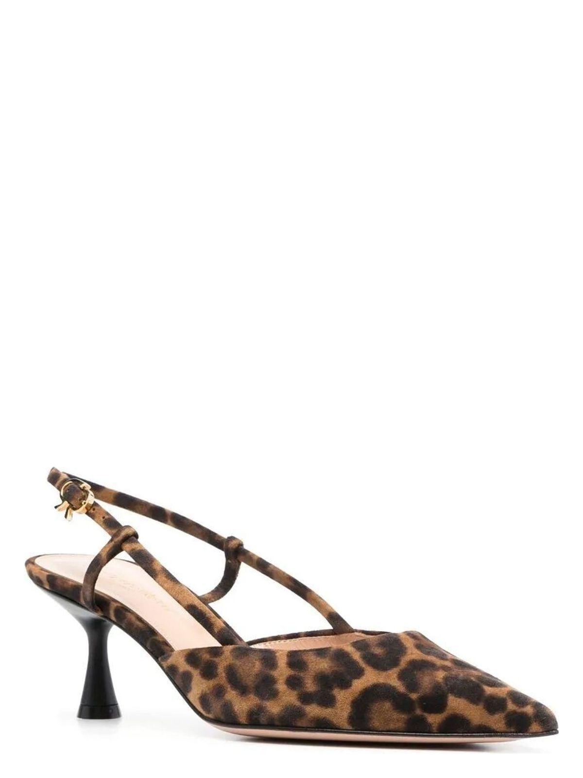 Gianvito Rossi Women's Ascent 55 Suede Slingback Pumps in Brown