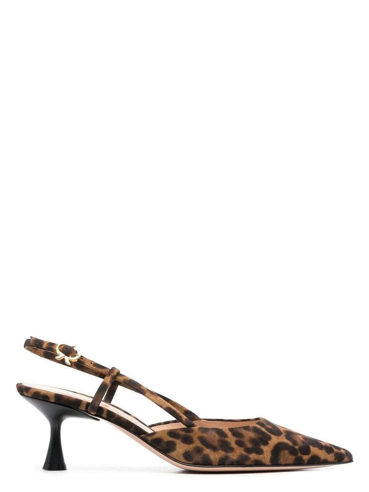Gianvito Rossi Women's Ascent 55 Suede Slingback Pumps in Brown