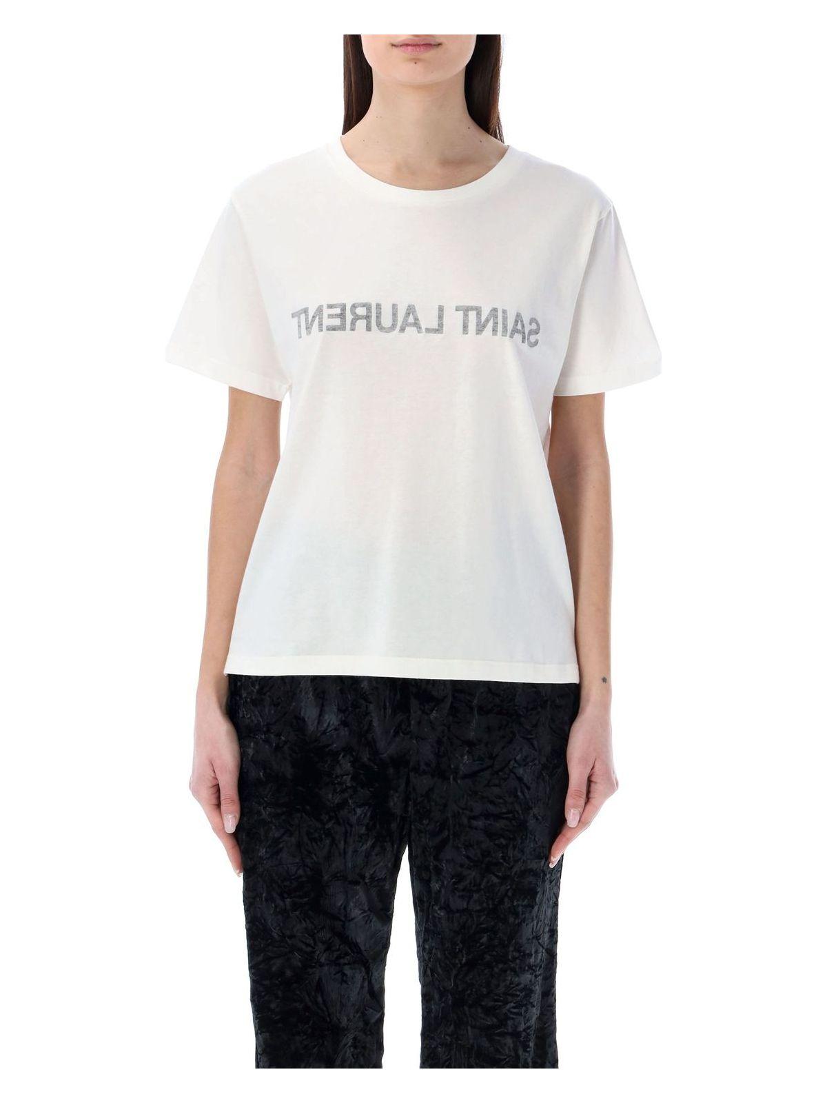 Saint Laurent Women's Cotton T-Shirt With Logo