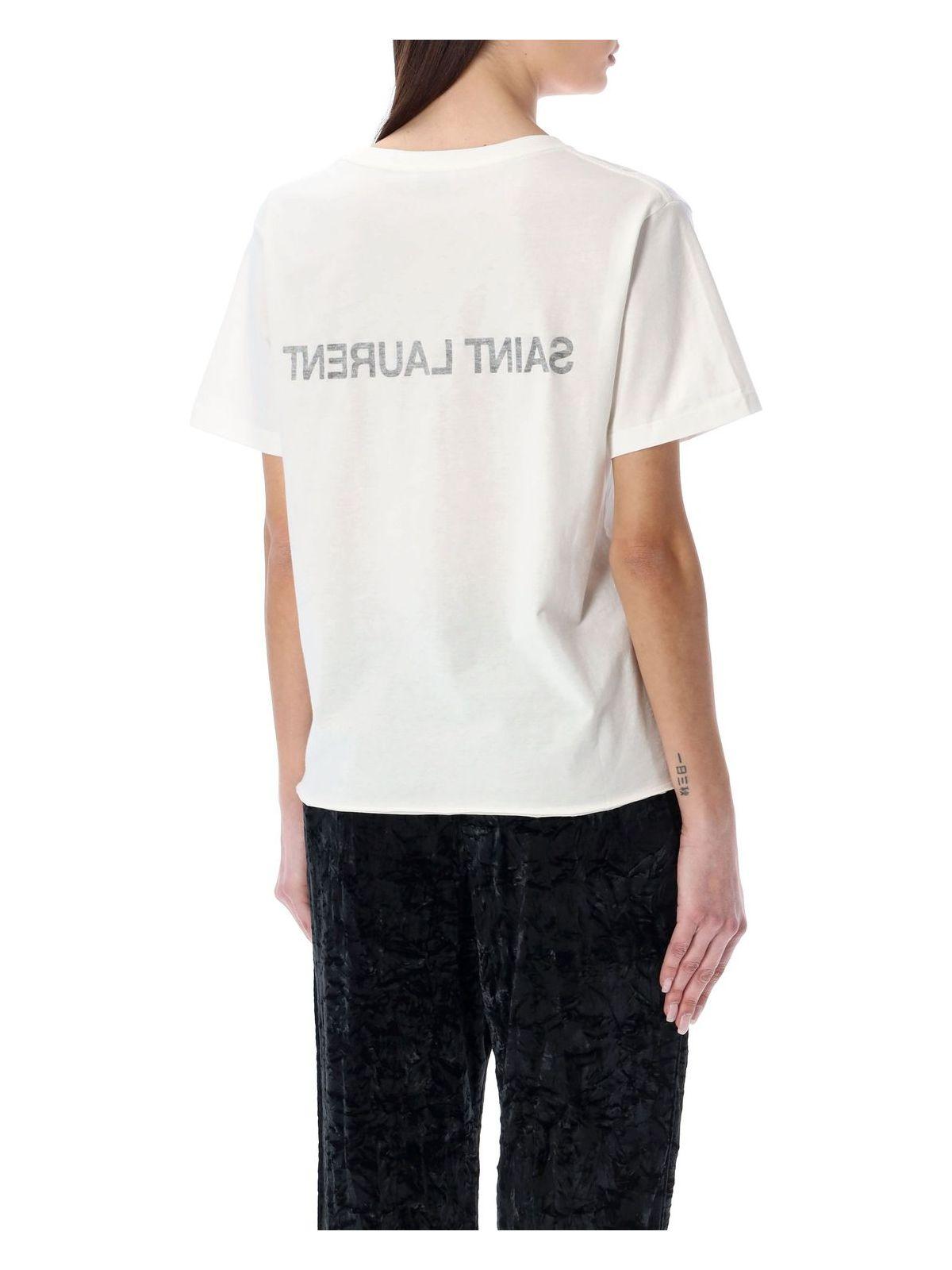 Saint Laurent Women's Cotton T-Shirt With Logo