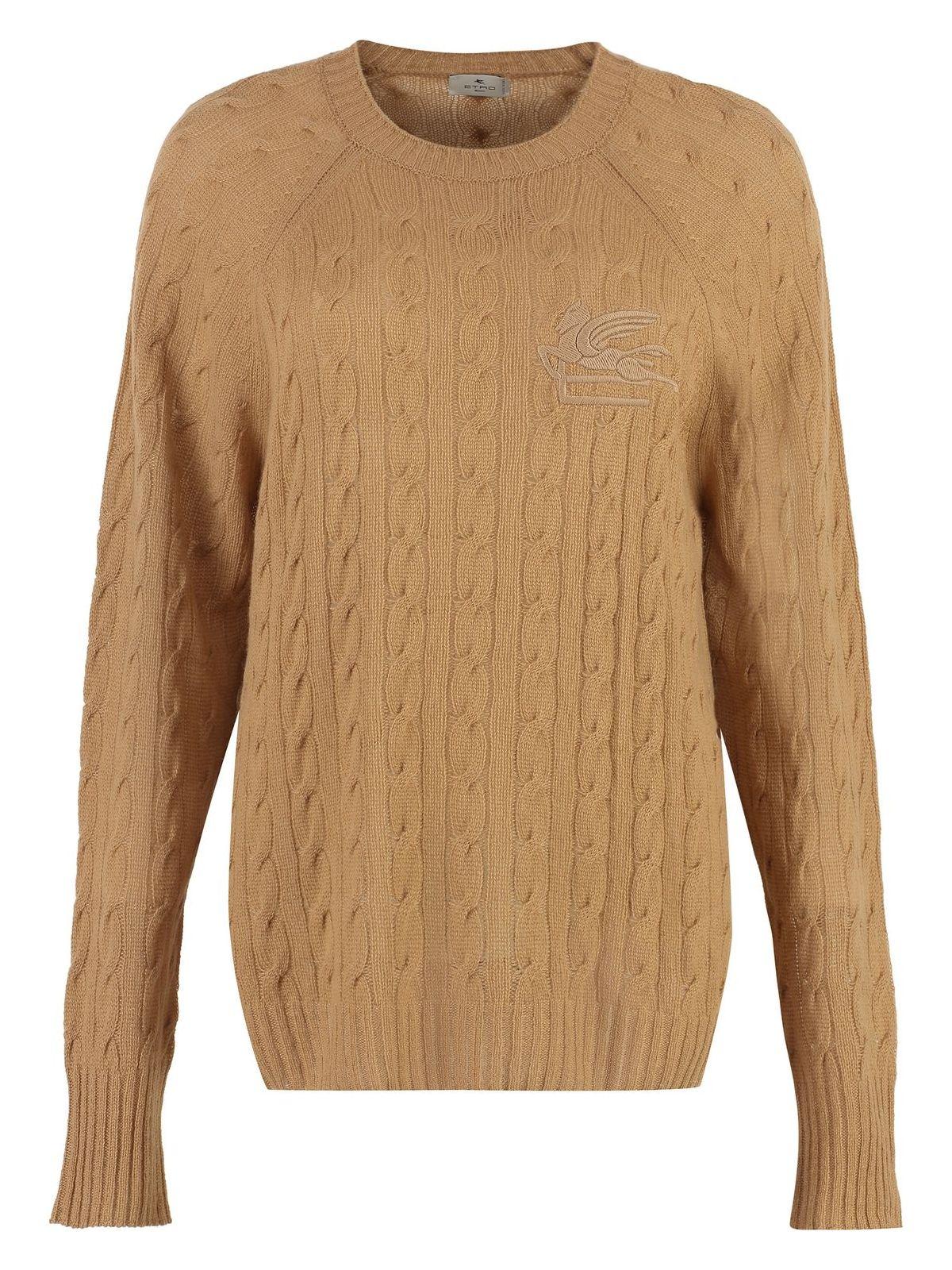 Etro Women's Cashmere Crew-Neck Sweater in Camel