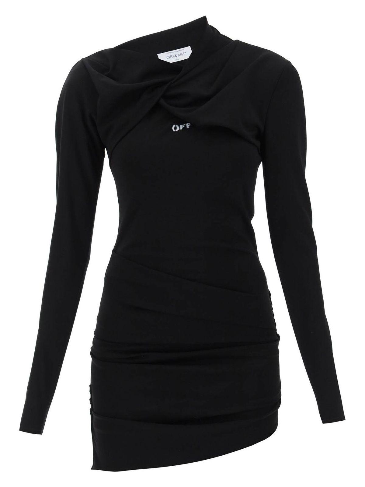 Off-White Women's Stretch Viscose Dress in Black