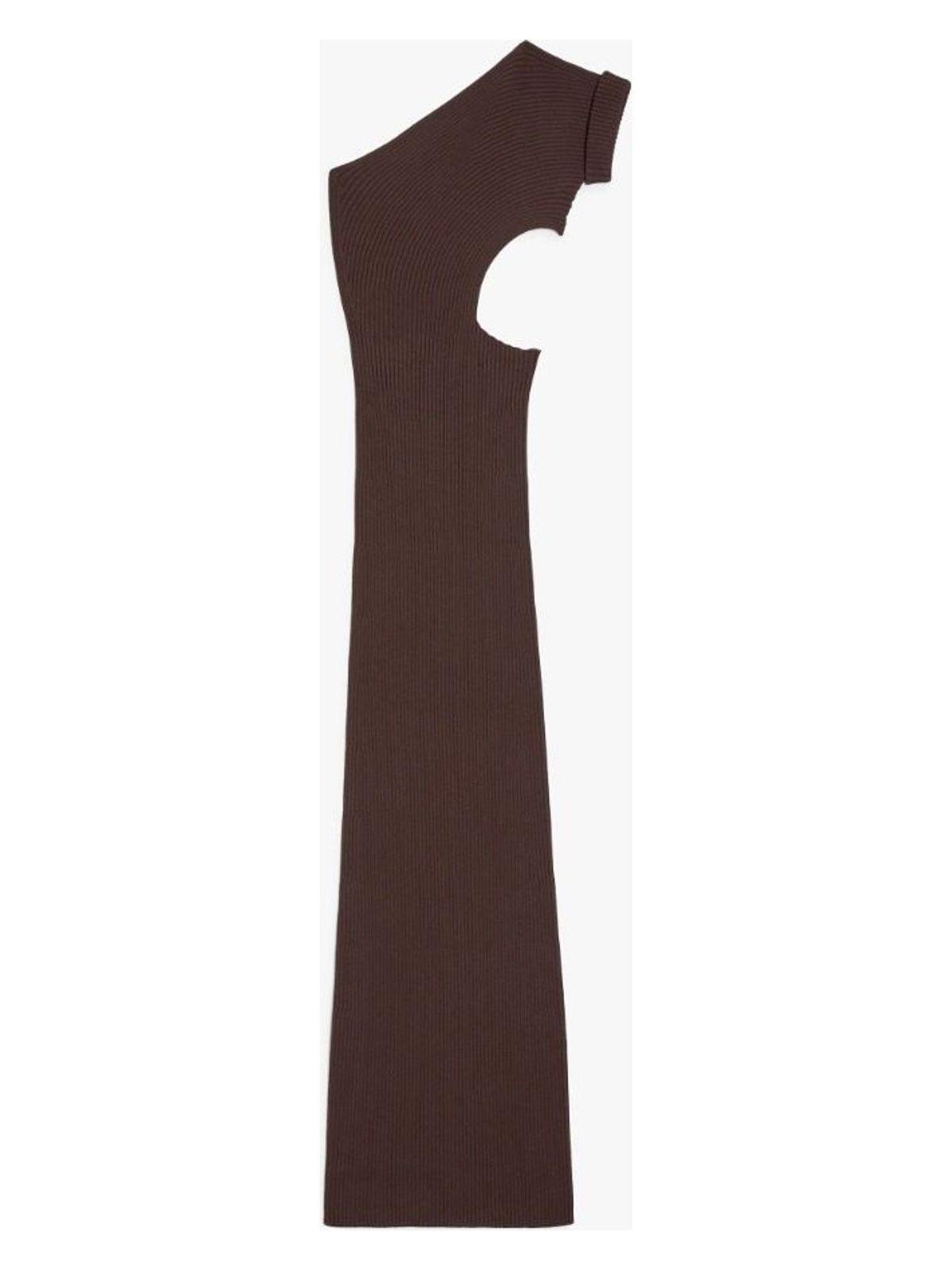 Max Mara Women's Arda1234 Knitted Dress and Ribbed Viscose Dress in Brown